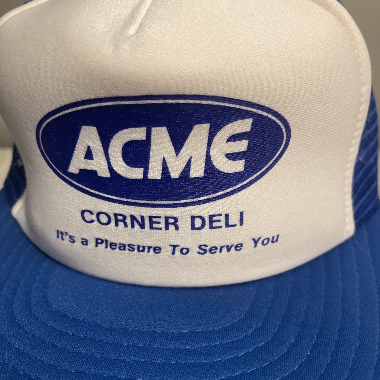 Vintage Vtg 1980’s Trucker Hat Snapback Cap ACME Food Deli Counter Size ONE SIZE - 3 Thumbnail
