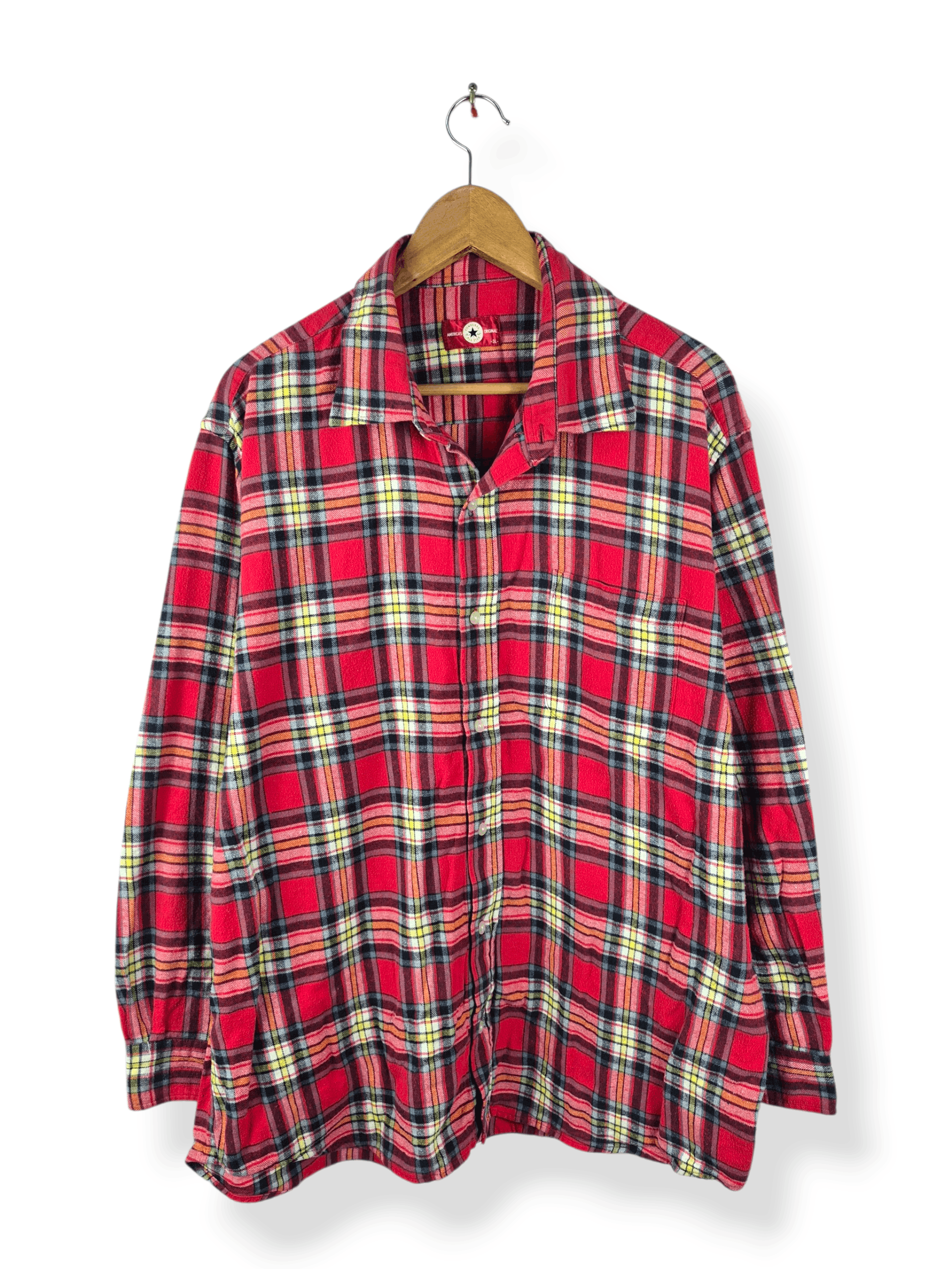 Converse 🔥 Converse Checkered Tartan Flannel Button Up Shirt Size US XXL / EU 58 / 5 - 1 Thumbnail