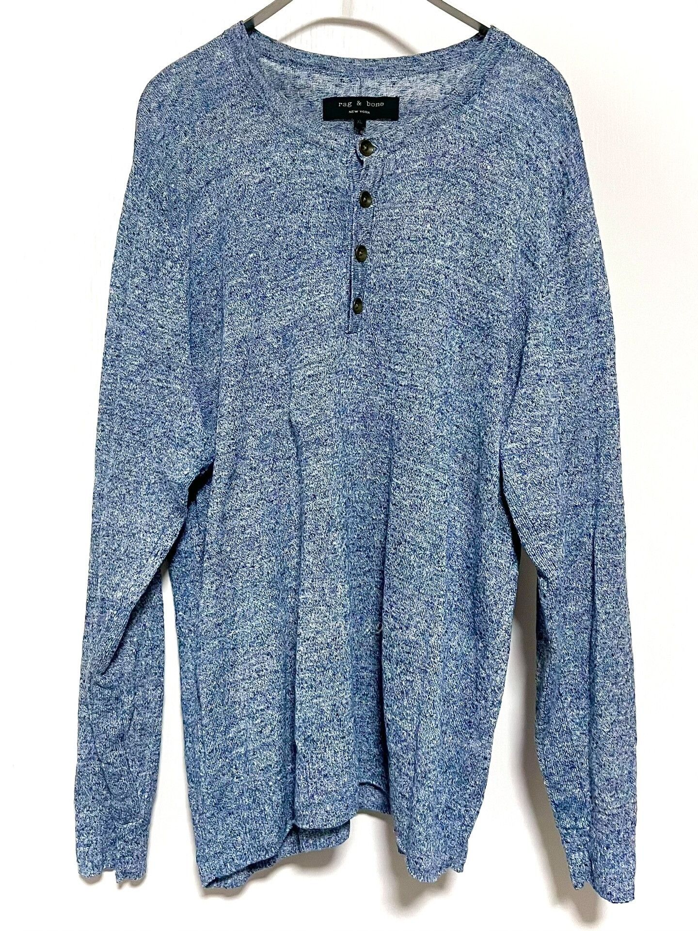 Rag & Bone rag&bone Indigo Henley Linen T-shirt Size US XL / EU 56 / 4 - 1 Thumbnail
