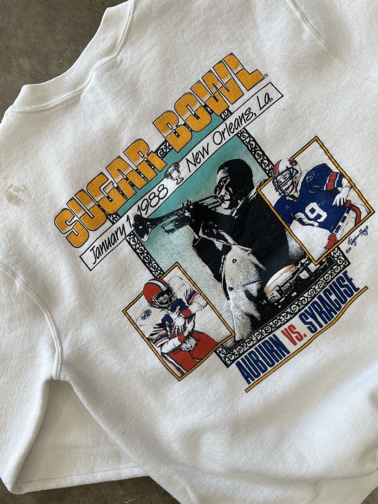 NCAA × Vintage Vintage 1988 Sugar Bowl Auburn vs. Syracuse Crewneck Medium Size US M / EU 48-50 / 2 - 1 Thumbnail