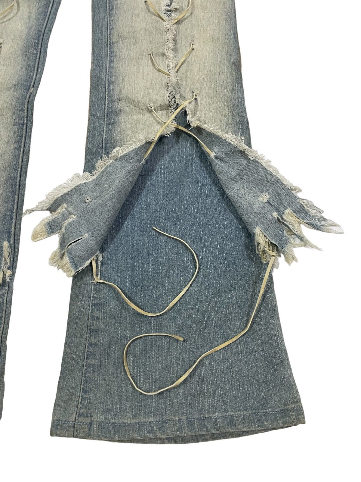 Rick Owens Vintage Japanese Brand Bondage Style Mad Punk Flare Jeans Size 26" / US 2 / IT 38 - 4 Thumbnail