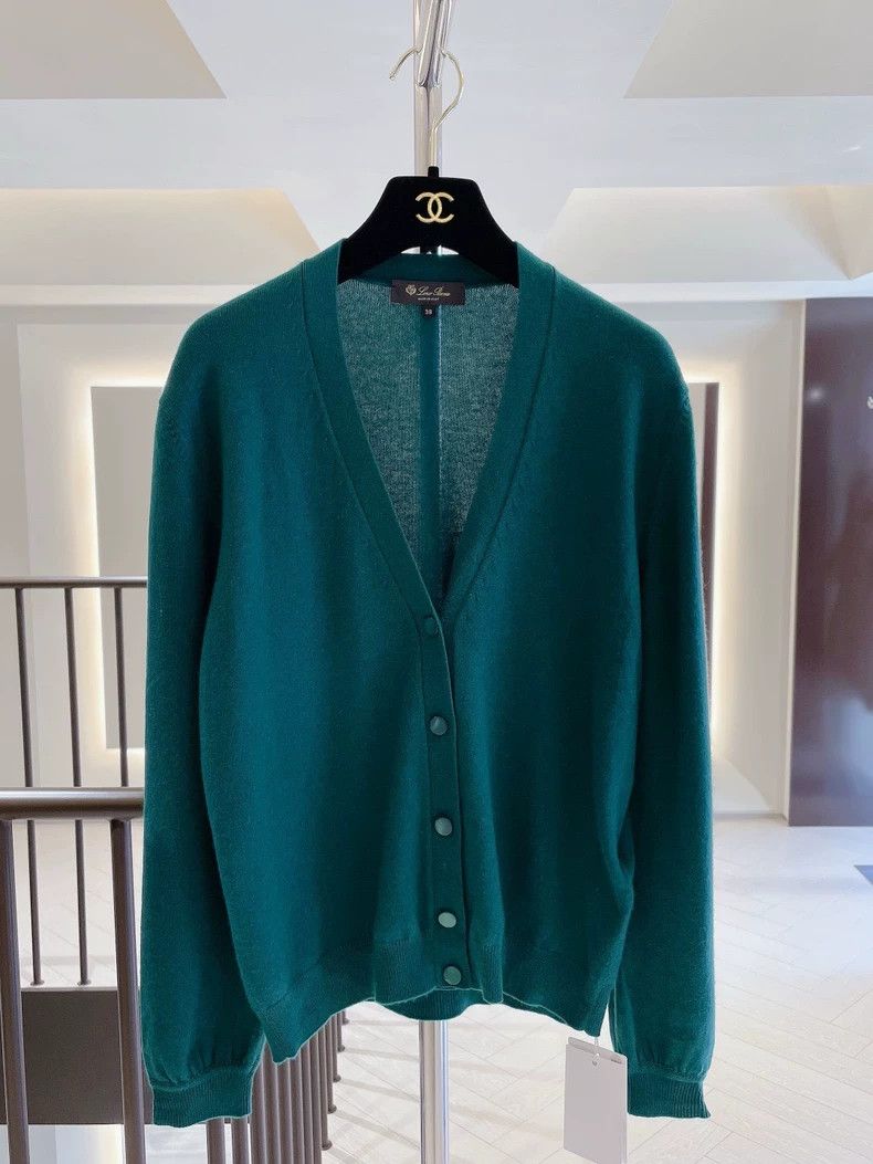 Loro Piana Loro Piana Green Cashmere Cardigan Size US S / EU 44-46 / 1 - 1 Thumbnail