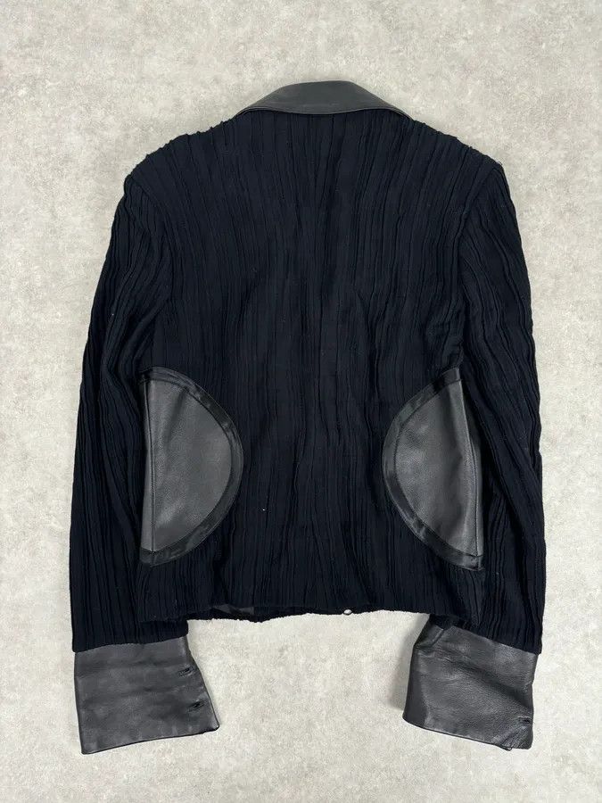 Roberto Cavalli SS2005 Cavalli Black Pleated Hybrid Blazer Jacket Size 42R - 5 Thumbnail