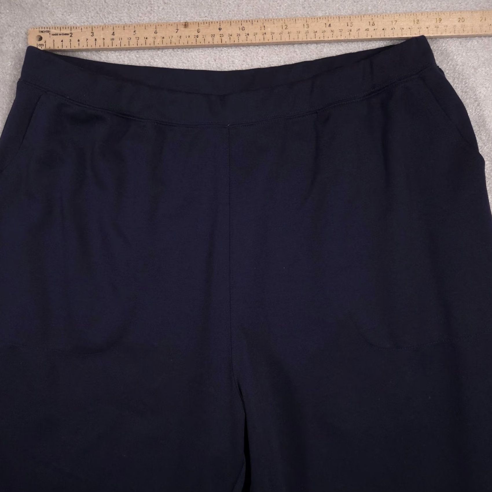 Vintage VINTAGE Woman Within Sweatpants Womens 26W Navy Blue Jersey Wide-Leg Pull On Stretch Size 4XL / US 24-26 - 5 Thumbnail