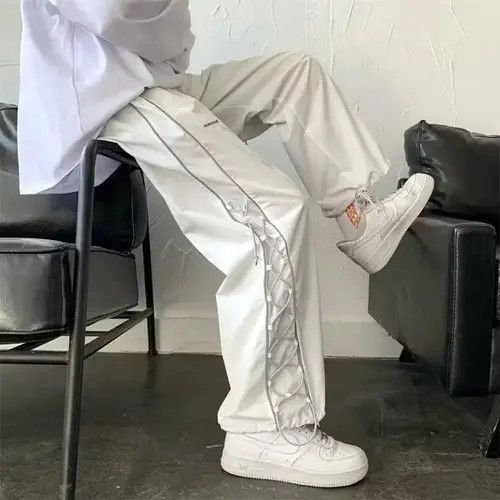 Bc Ethic Streetwear White Cargo Men Oversize Wide Pants Size US 35 - 3 Thumbnail