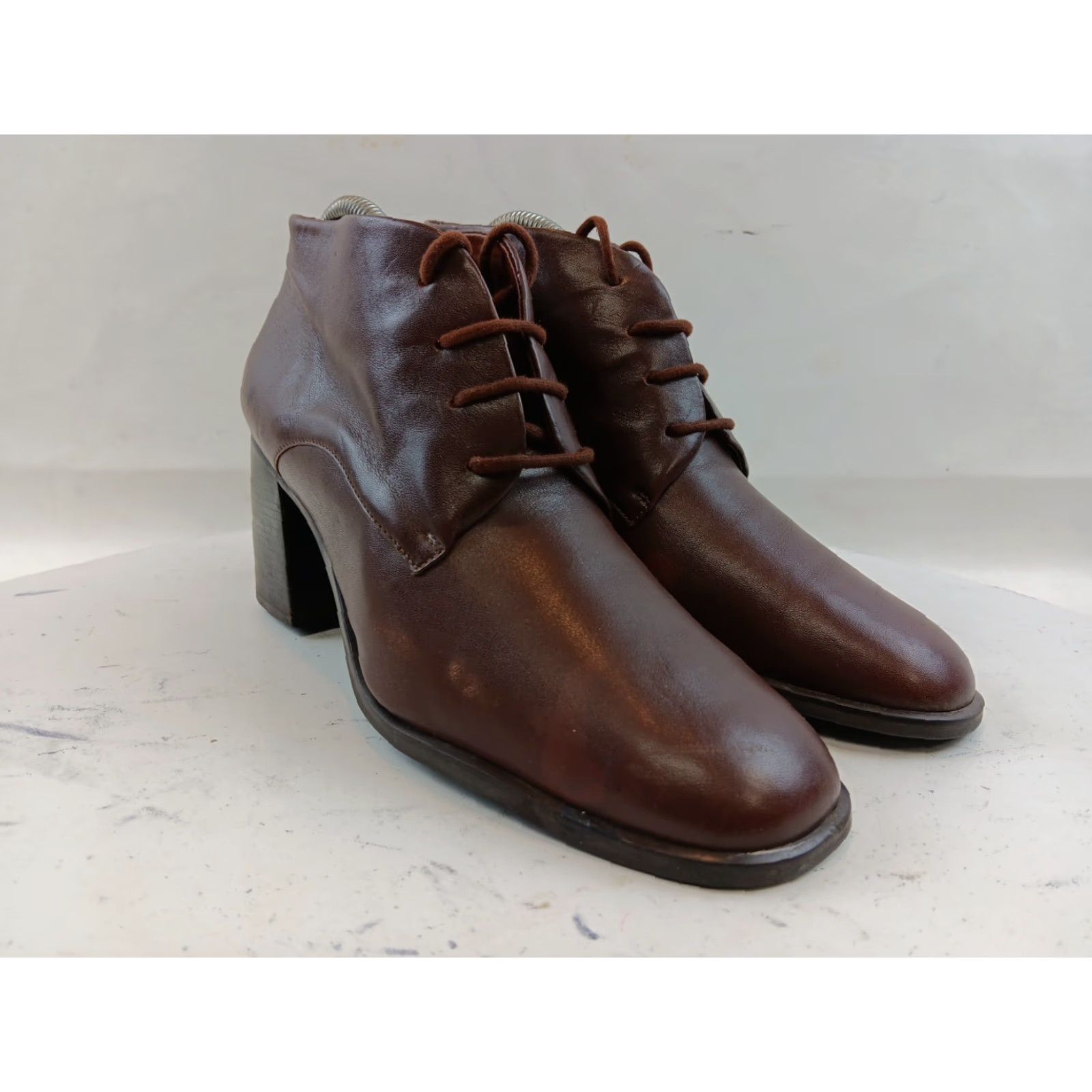 Etienne Aigner Etienne Aigner Pinto Boots Women Ankle Brown Leather Lace Up Block Heel 2 in Size 10 M Casual Fall Winter Spring Size US 10 / IT 40 - 2 Thumbnail