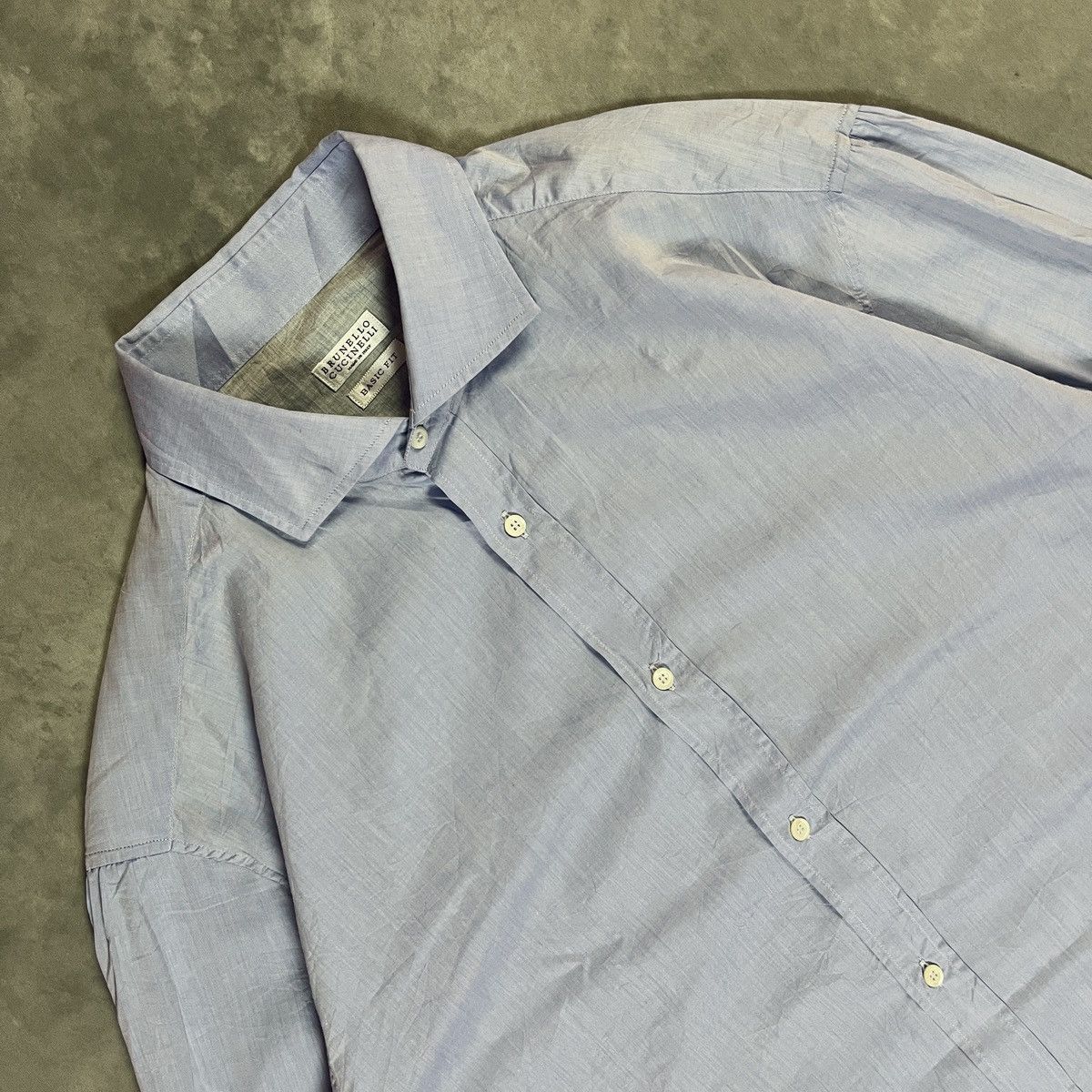 Brunello Cucinelli Brunello Cucinelli Button Up Shirt Basic Fit Luxury Designer Size US XXL / EU 58 / 5 - 2 Thumbnail