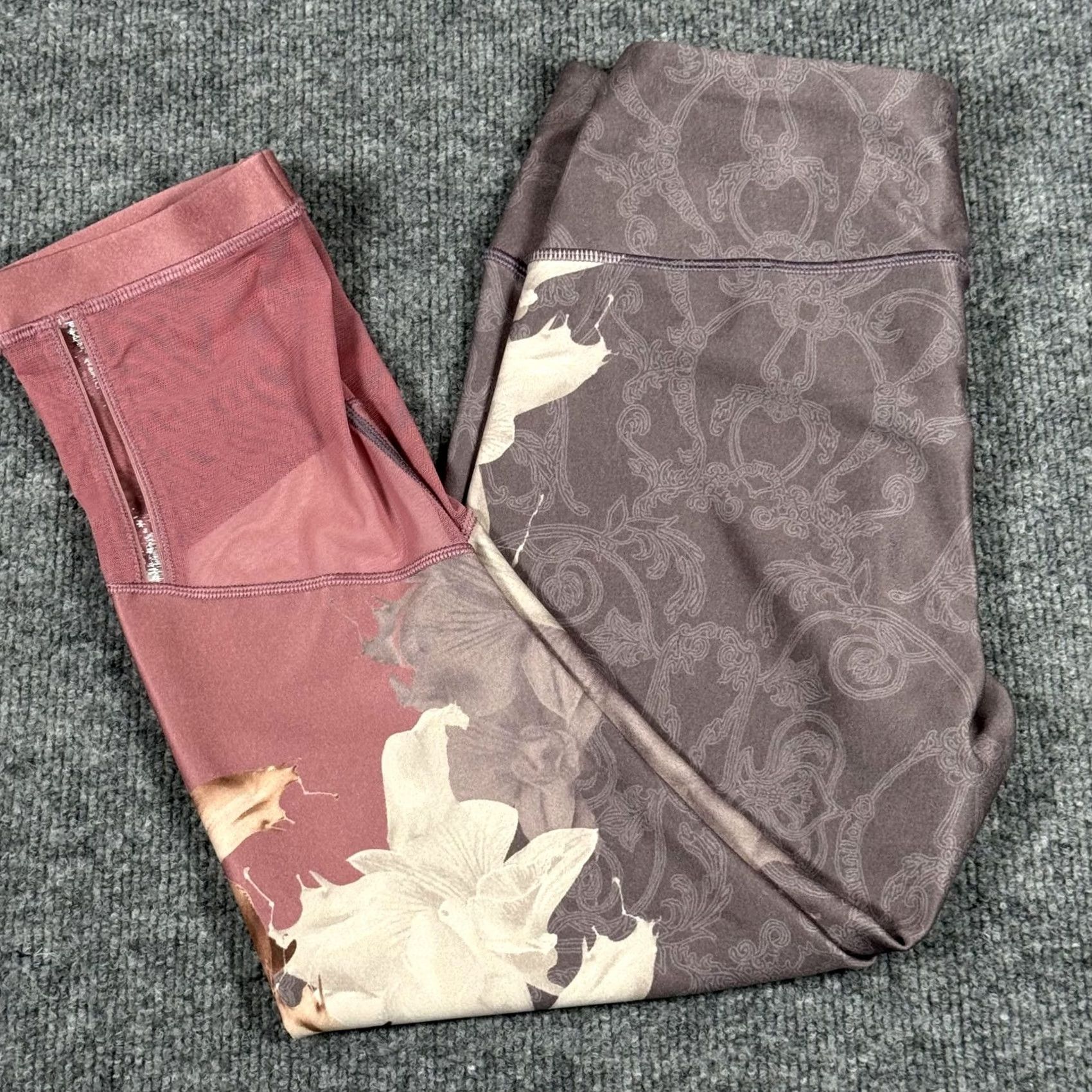 Vintage Calia By Carrie Underwood Leggings Womens Small Purple Floral Print Yoga Gym Athleisure Cap risers? Size 28" / US 6 / IT 42 - 2 Thumbnail