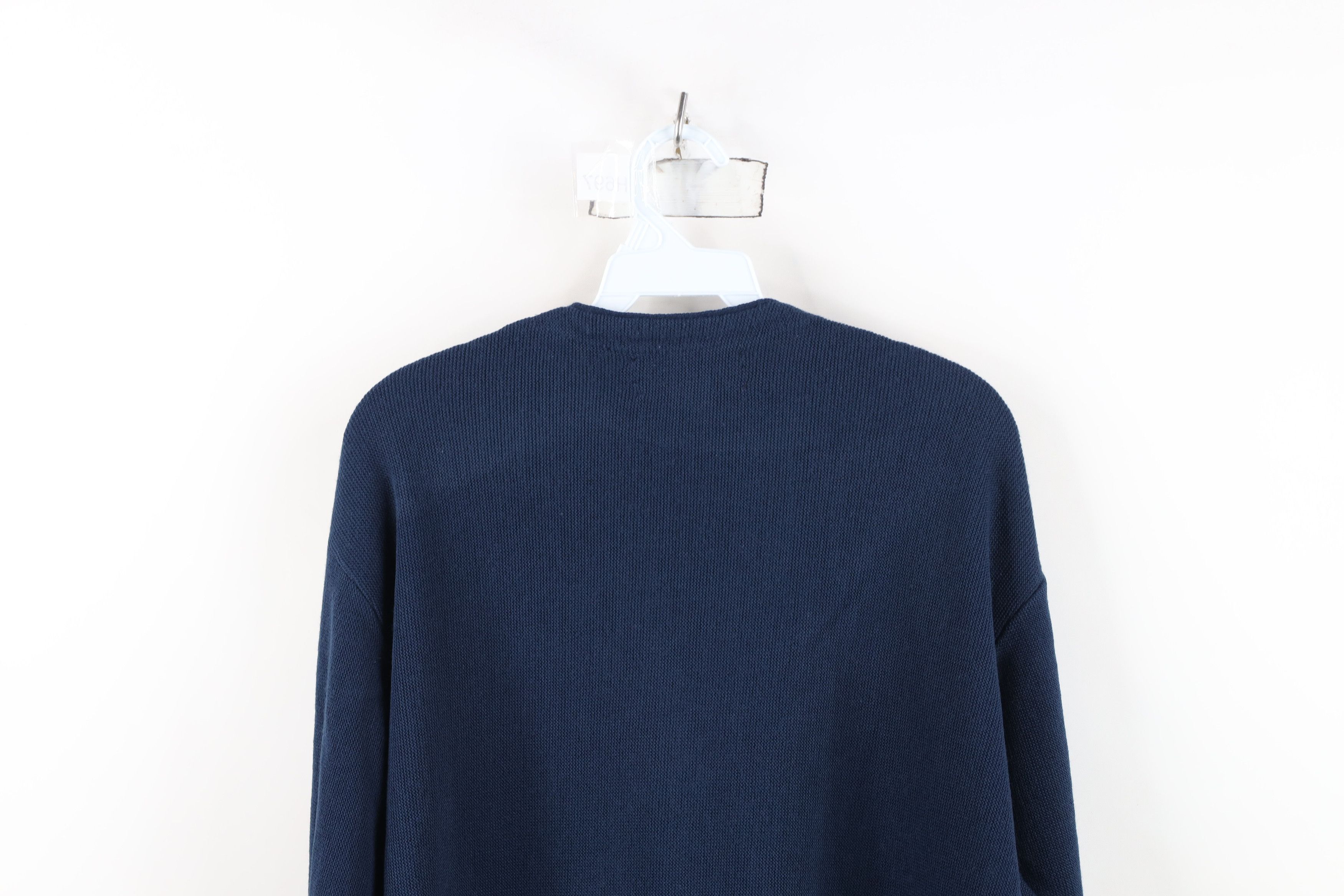 Vintage Vintage 90s Streetwear Blank Knit Cardigan Sweater Blue USA Size US XL / EU 56 / 4 - 11 Thumbnail