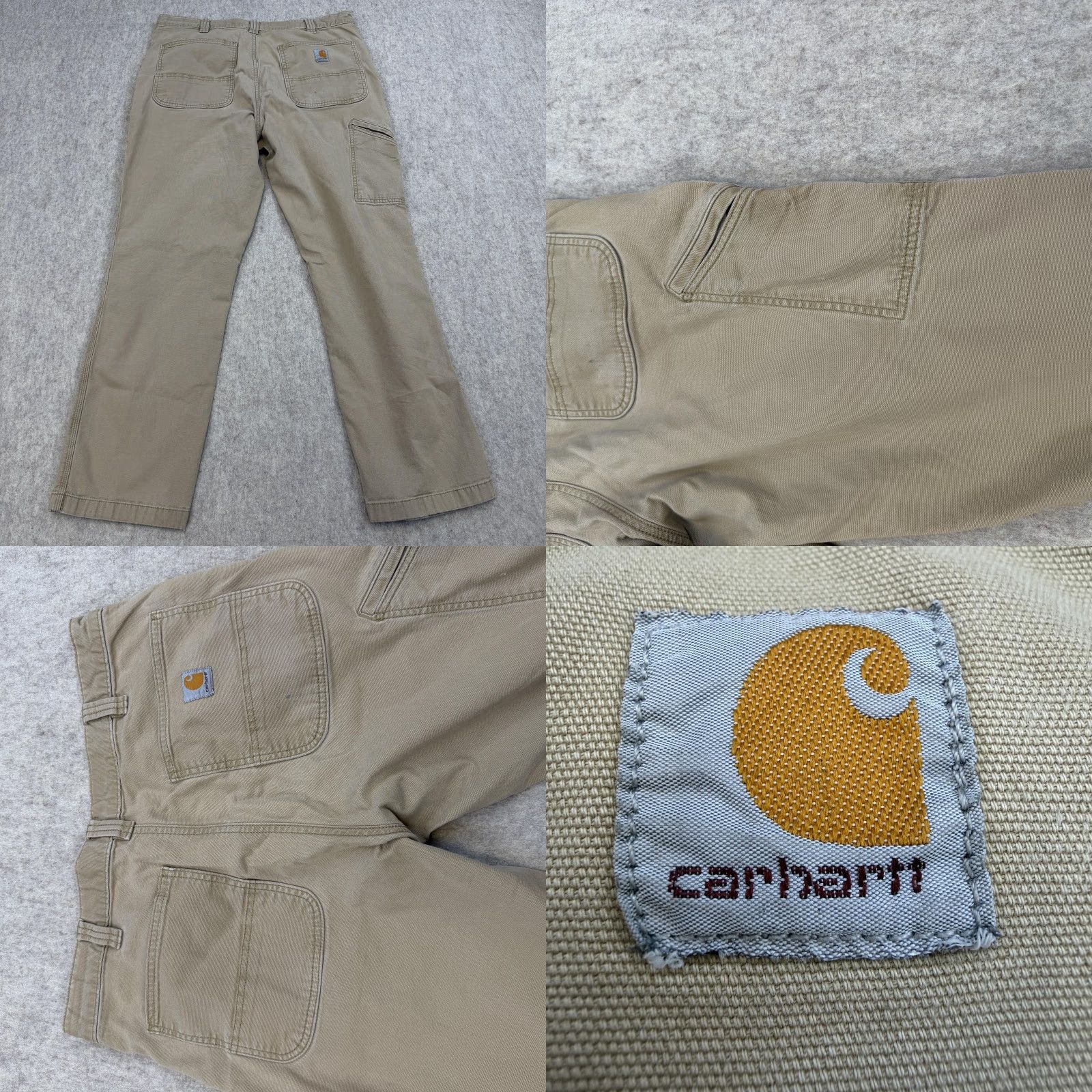 Carhartt Carhartt Pants Men 35x30 Relaxed Fit Canvas Beige Rugged Flex / Carpenter / Workwear / Pockets / Zip / Straight Leg / BN2291-M Size US 35 - 9 Thumbnail