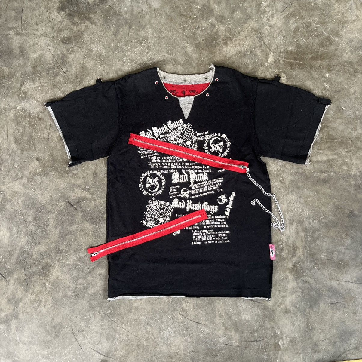 Seditionaries 2000s Mad Girl Punk Style Poem Zip Double Layered T-Shirt Size US S / EU 44-46 / 1 - 1 Thumbnail