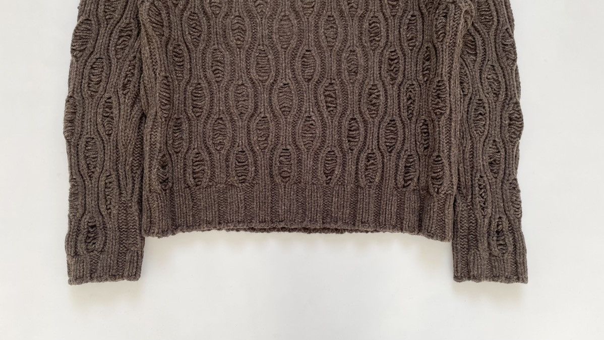 Dries Van Noten 3D Patterned Brown Wool Sweater Size US XL / EU 56 / 4 - 12 Thumbnail