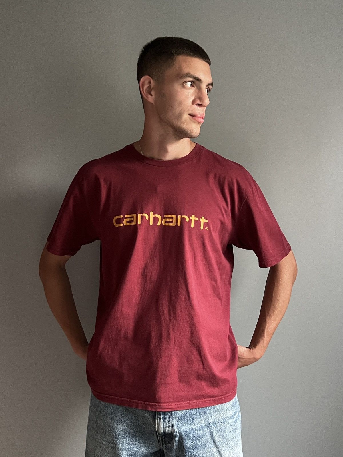 Carhartt Vintage Carhartt Centre Big Logo T-shirt Size US XL / EU 56 / 4 - 2 Thumbnail