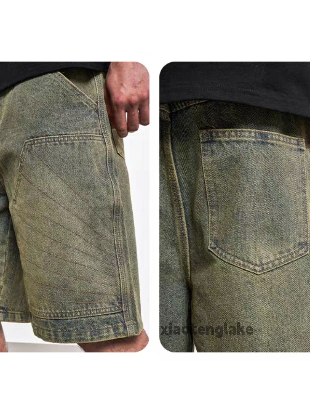 Vintage Unisex washed faded utility punk yuppie cargo shorts Size US 31 - 7 Thumbnail