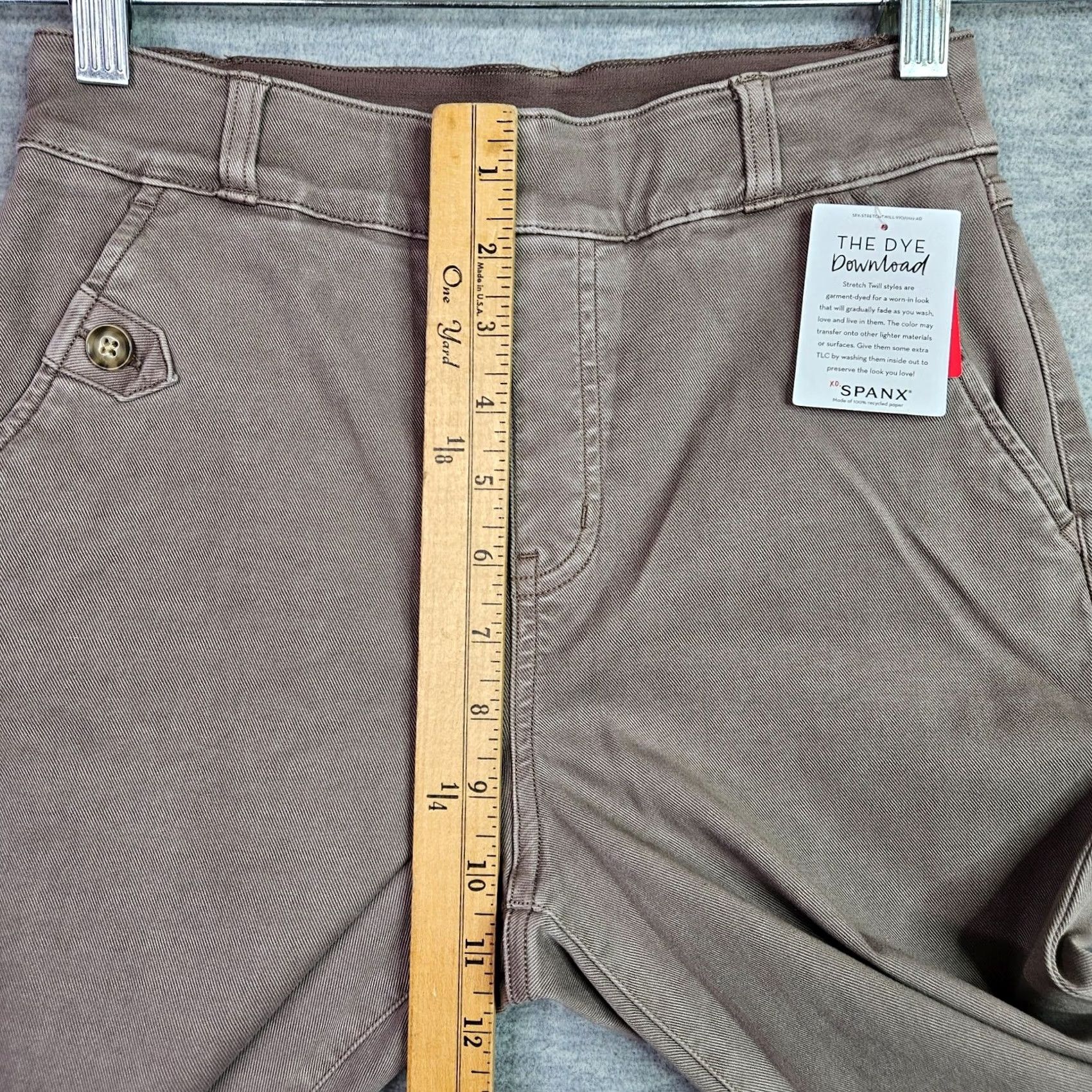Spanx Spanx Jeans Pants Women Sz S Brown Smoke Stretch Twill Cropped Wide Leg Pull on Size 28" / US 6 / IT 42 - 5 Thumbnail