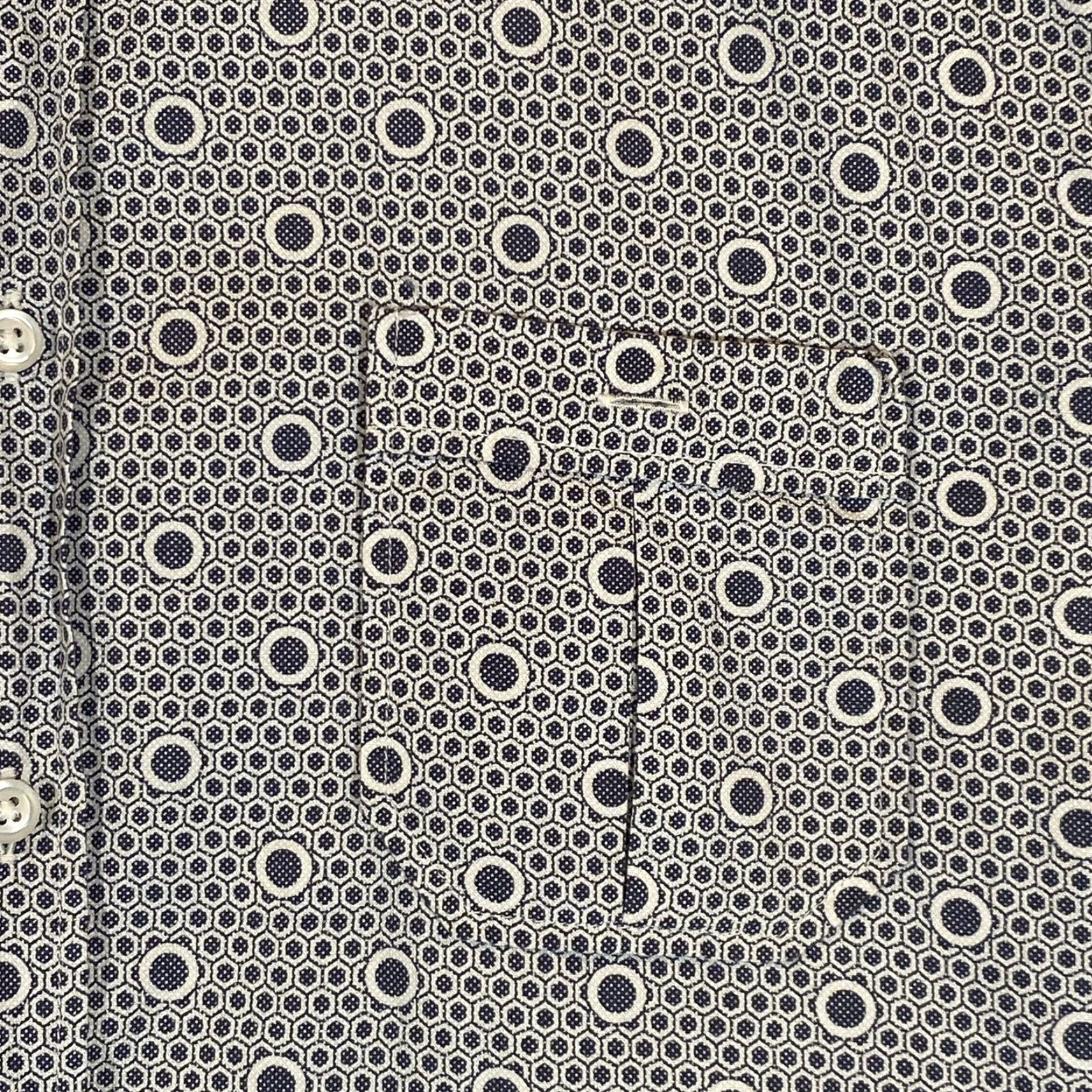 Hugo Boss HUGO BOSS Orange Shirt Mens Large Slim Fit White Blue Button Up L/S Circle Shirt Button-Up Slim Fit Mens White Blue HUGO BOSS Mens Shirts Size US L / EU 52-54 / 3 - 3 Thumbnail
