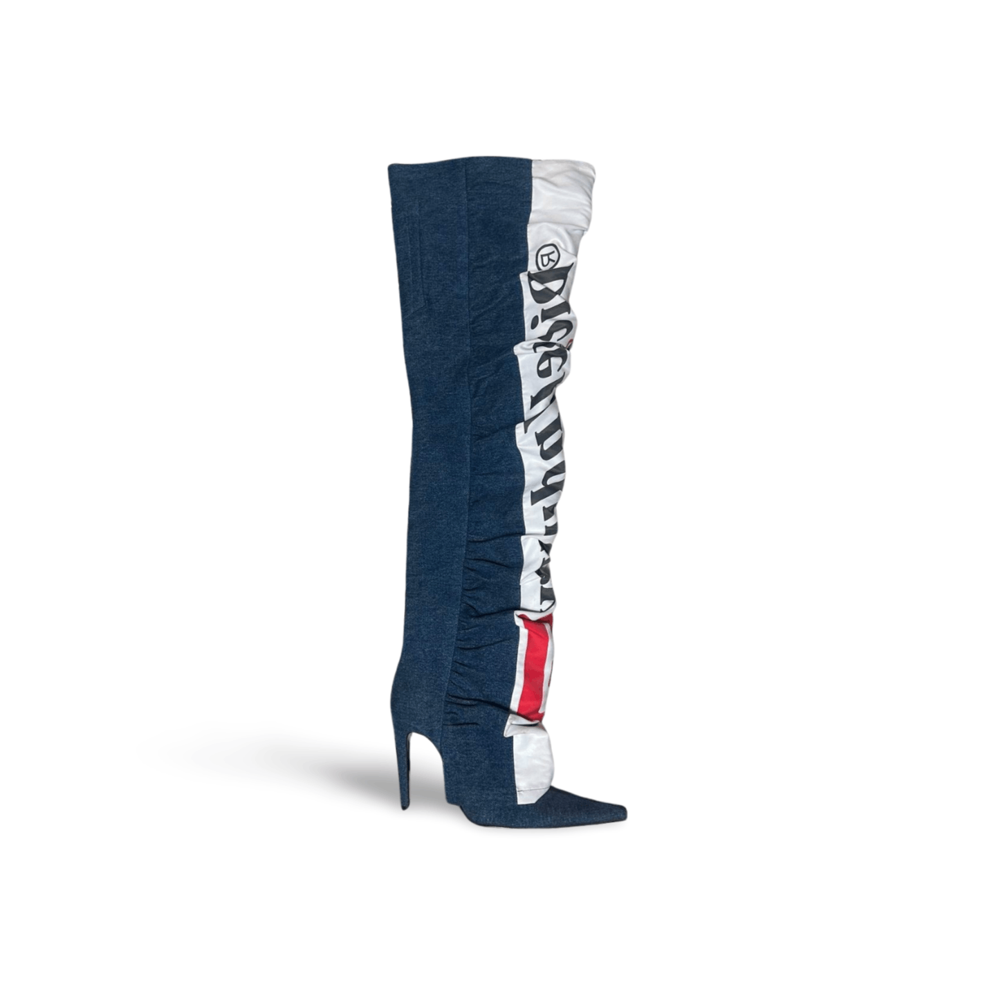Diesel Shayne Oliver x Diesel Red Tag 115mm Thigh-High Denim Boots Size US 9 / IT 39 - 1 Thumbnail