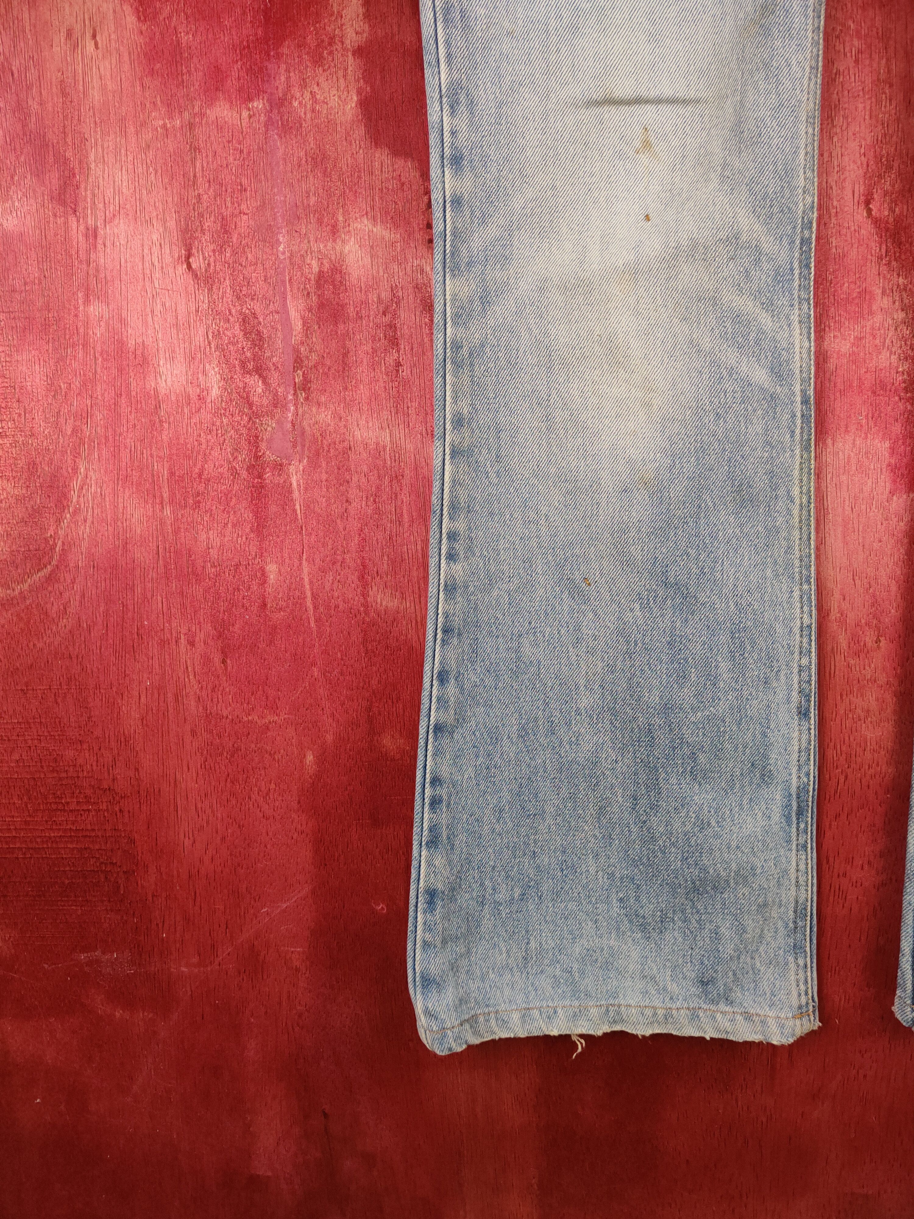 Japanese Brand Wrangler Blue Faded Distressed Bootcut Jeans #S2017 Size 29" - 5 Thumbnail