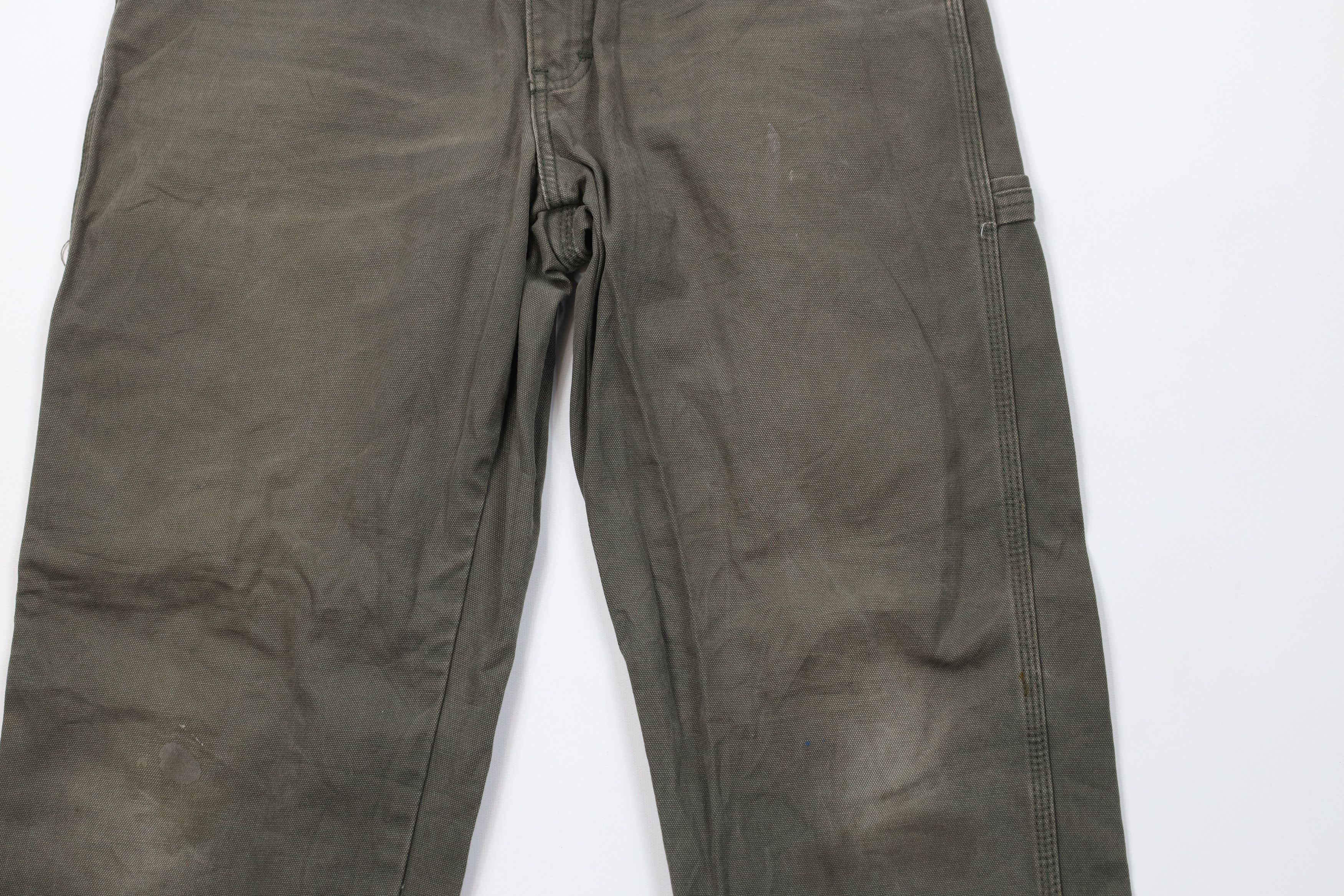 Dickies Vintage Y2K Dickies Canvas Dungaree Pants Workwear Green Size US 33 - 3 Thumbnail