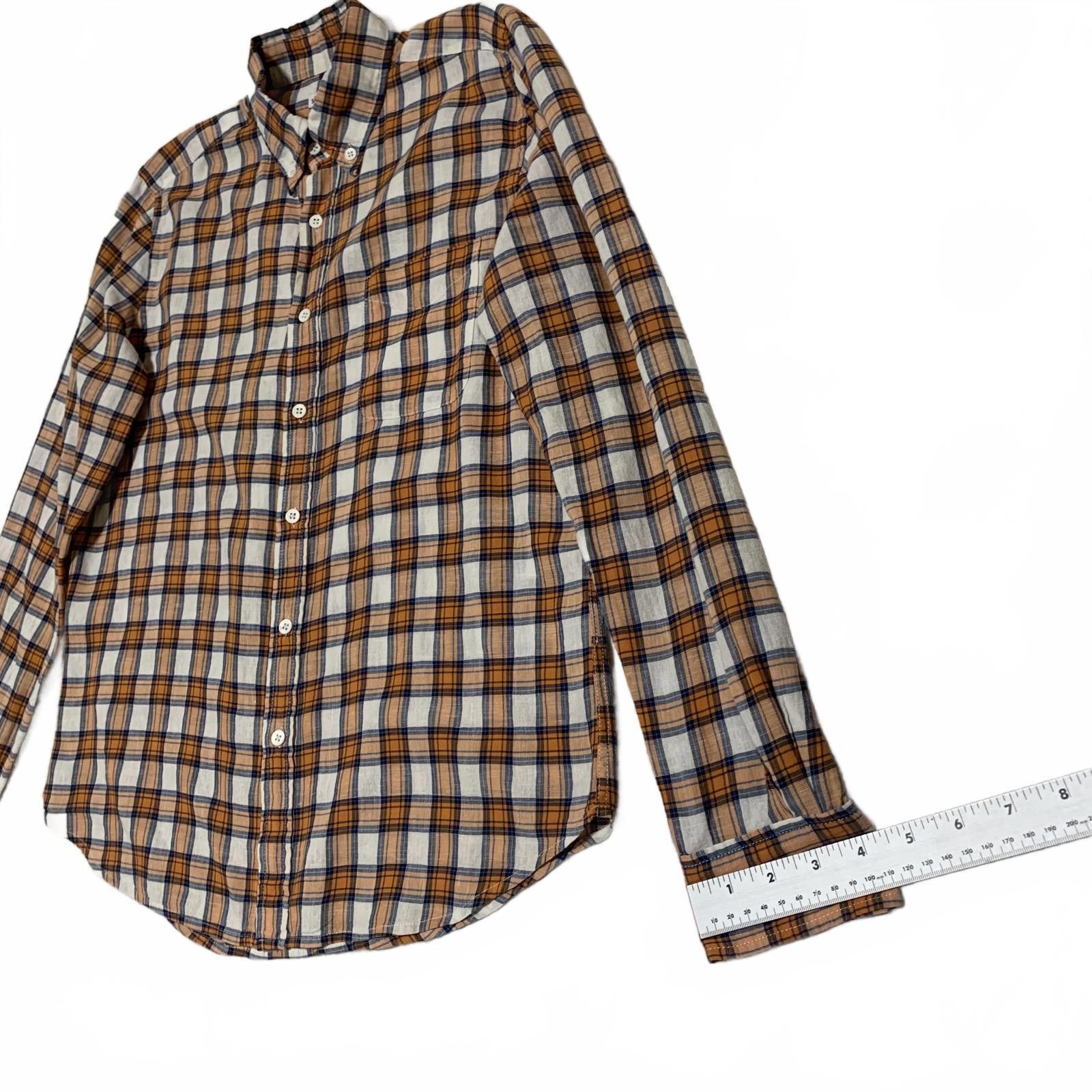 Steven Alan Steven Alan Men's Button-Down Shirt S Brown Orange Plaid USA Size US S / EU 44-46 / 1 - 6 Thumbnail