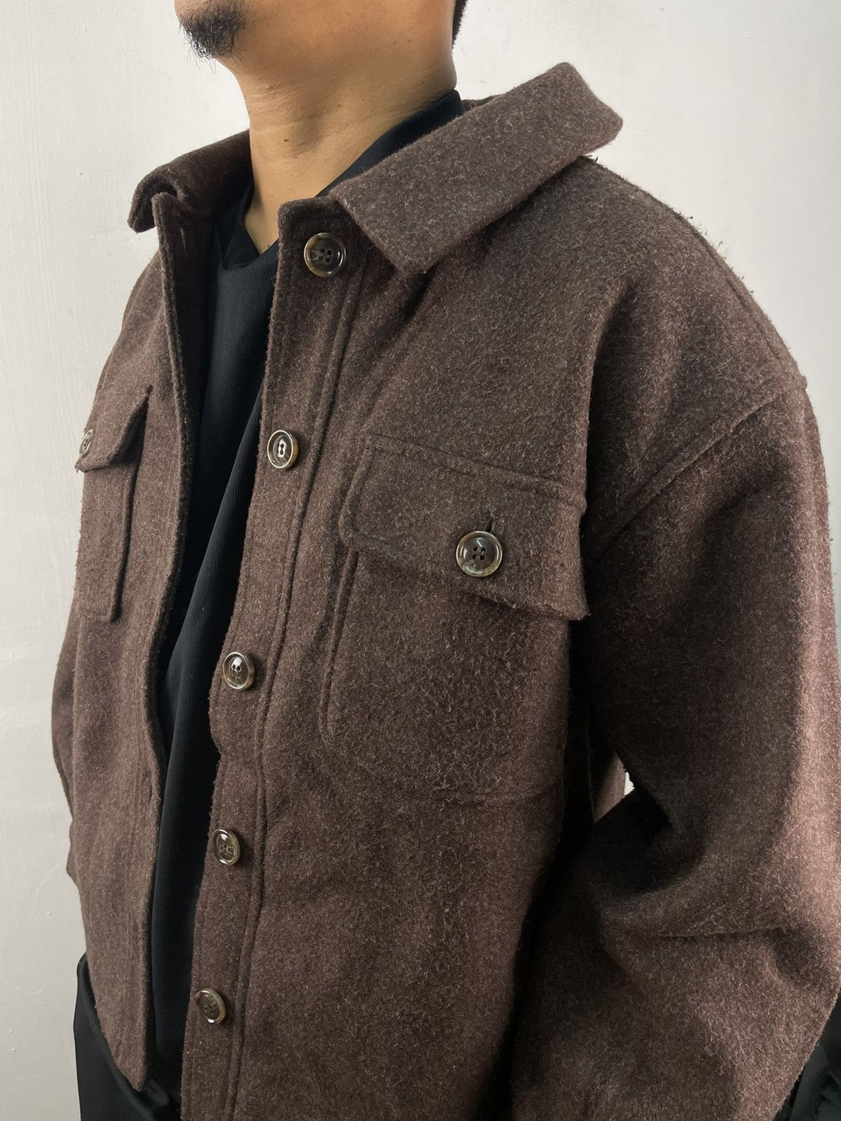 Japanese Brand Majestic Legon Brown Wool Shirt Double Pocket Jacket Size US M / EU 48-50 / 2 - 3 Thumbnail