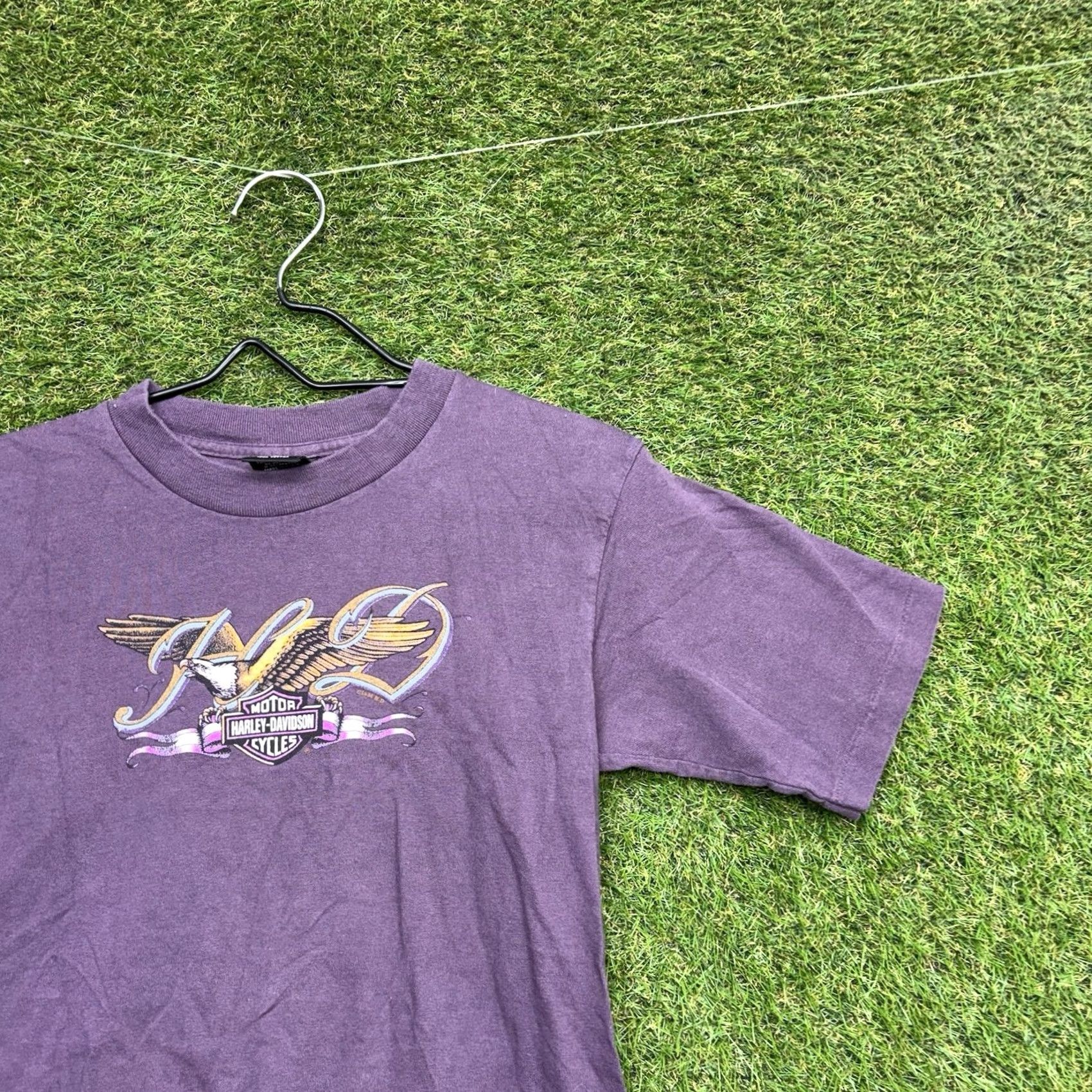 Harley Davidson Harley-Davidson Shirt Mens Small Vintage 90s Biker USA Purple Single Stitch Graphic Print T-Shirt Short Sleeve Crew Neck Cotton Size US S / EU 44-46 / 1 - 3 Thumbnail