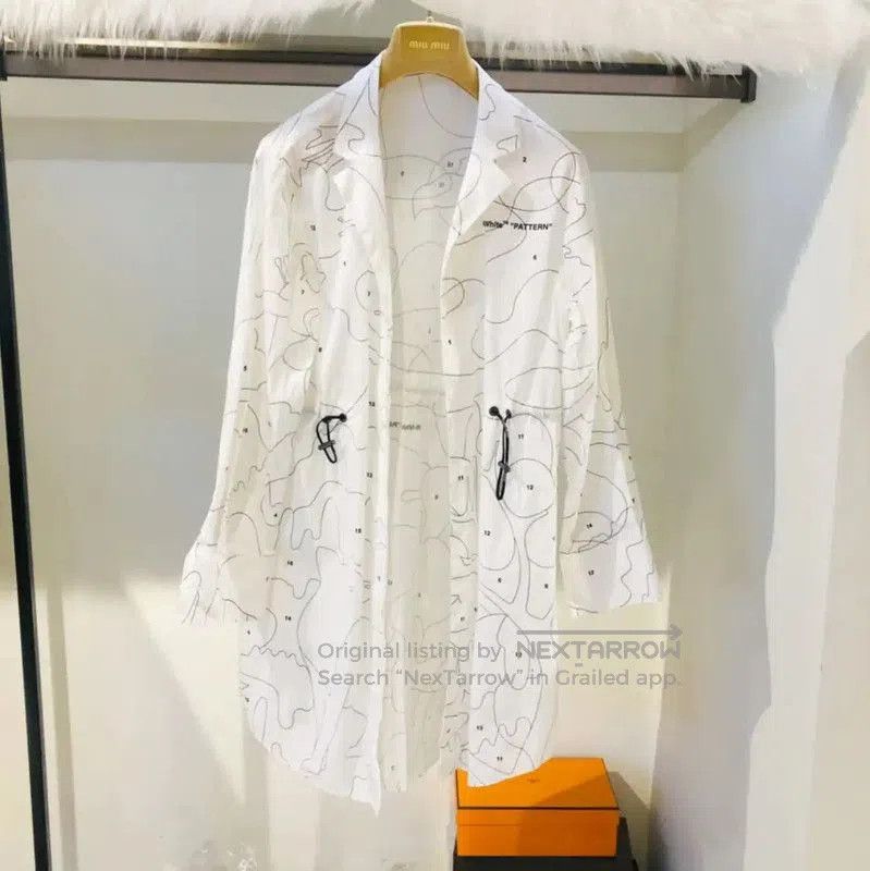 Off-White Off-White Patterned Mid-Length Cotton Dress . Size XS / US 0-2 / IT 36-38 - 1 Thumbnail