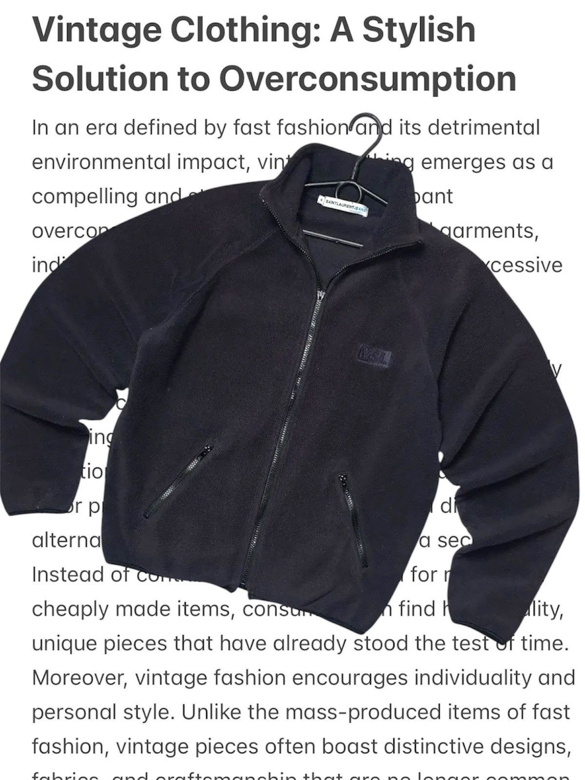 Vintage × Yves Saint Laurent Vintage Yves Saint Laurent fleece jacket logo S rare Size US S / EU 44-46 / 1 - 1 Thumbnail