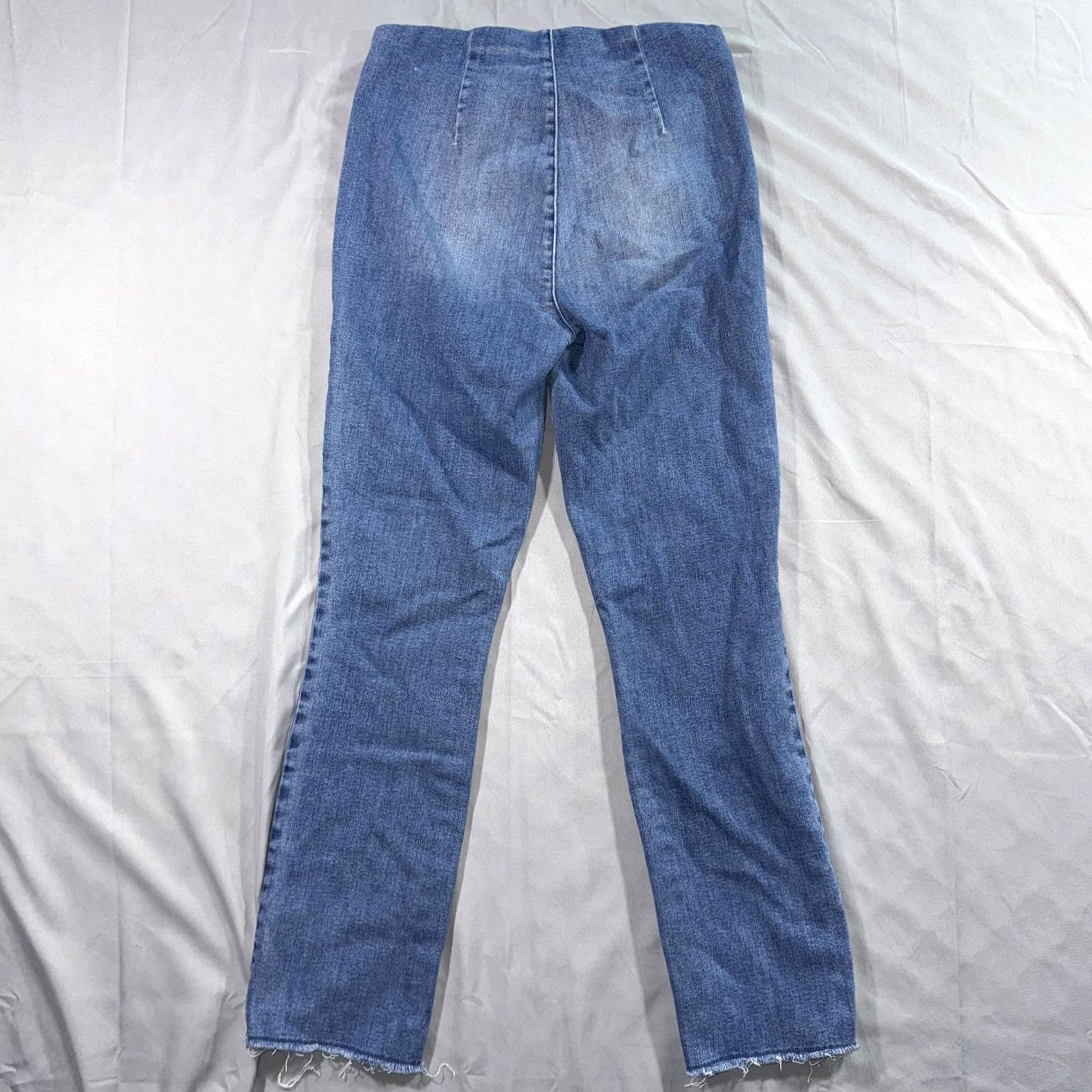 Frank & Eileen Frank & Eileen Jeans Womens 27 Blue High Rise Pull On Jegging Stretch Raw Hem Denim Slim Distressed Wide Elastic Waist Fashion 27 Womens Size 27" / US 4 / IT 40 - 2 Thumbnail