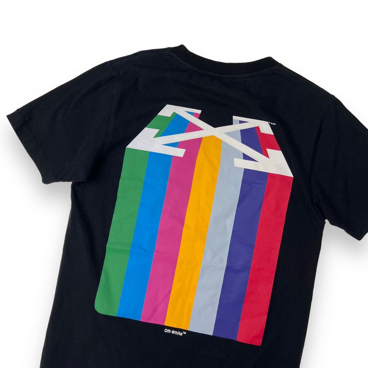 image of Off White Off-White Rainbow Arrows T Shirt in Black, Men's (Size XS)