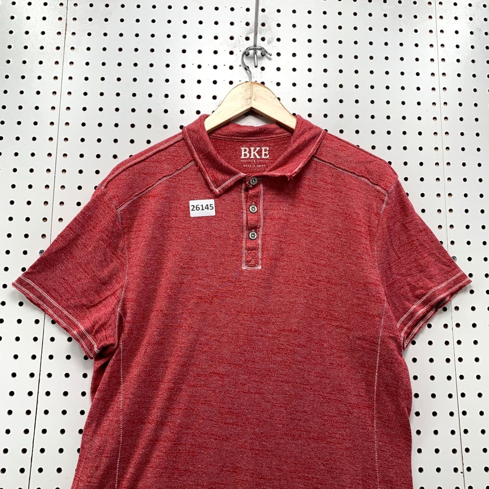 Vintage Buckle Polo Red Adult Large Cotton Blend Short Sleeve Button Collared Men Size US L / EU 52-54 / 3 - 5 Thumbnail
