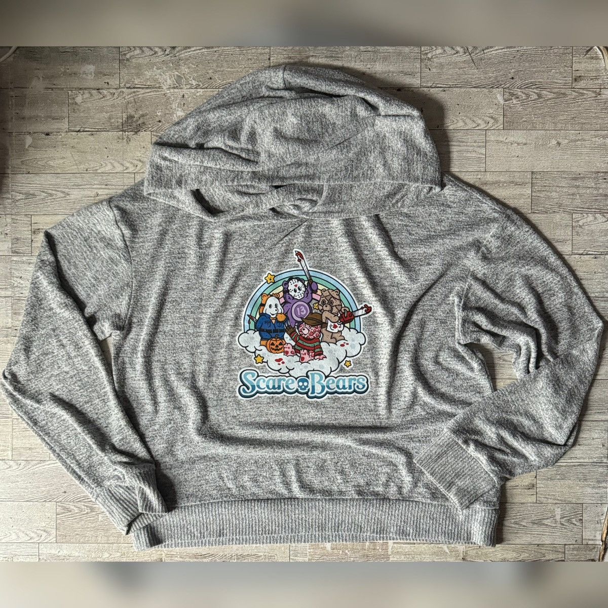 Gap Scare Bears, Upcycled, Retro, Knit Oversize Lounge Hoodie Size M / US 6-8 / IT 42-44 - 14 Thumbnail