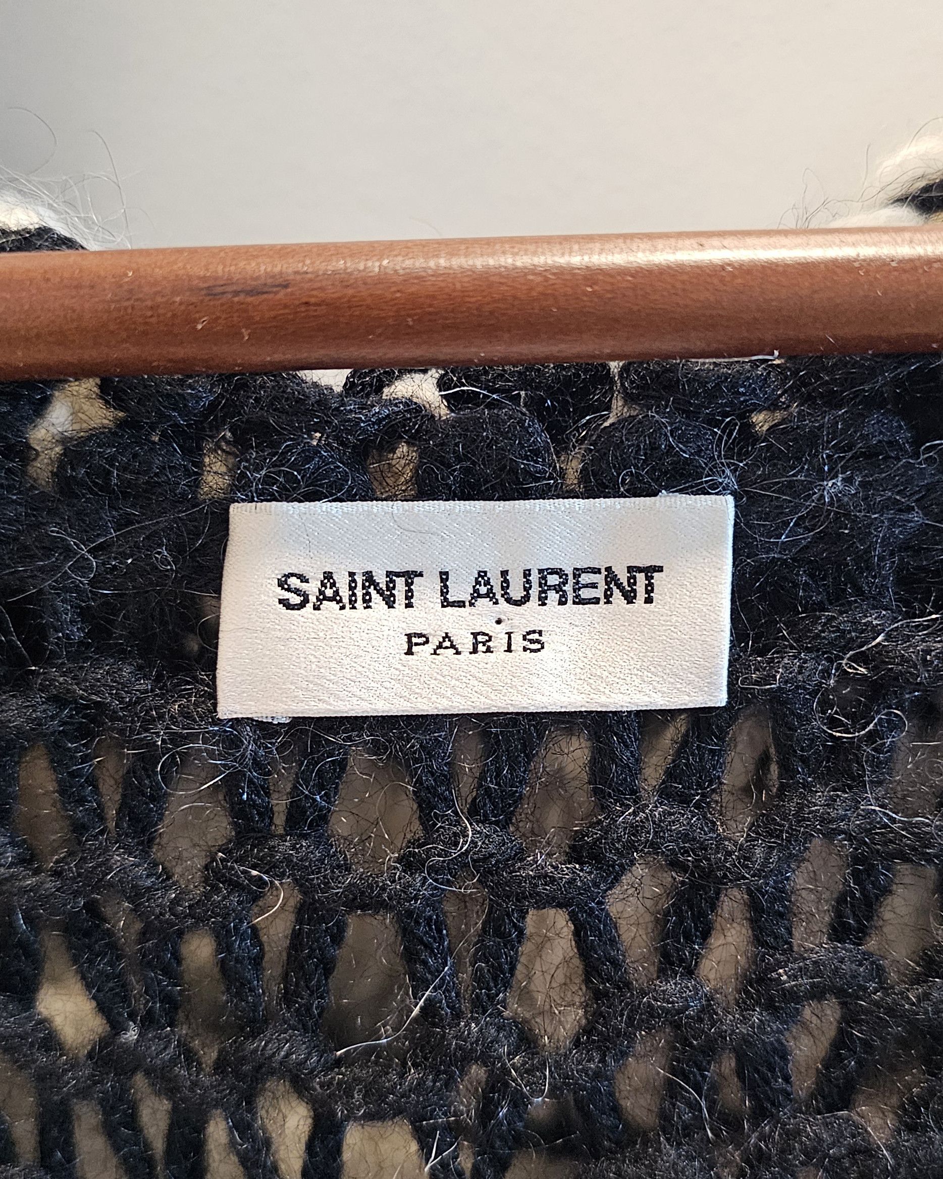 Saint Laurent Paris SS16 Striped Knit Mohair Baja Hoodie Size US M / EU 48-50 / 2 - 5 Thumbnail