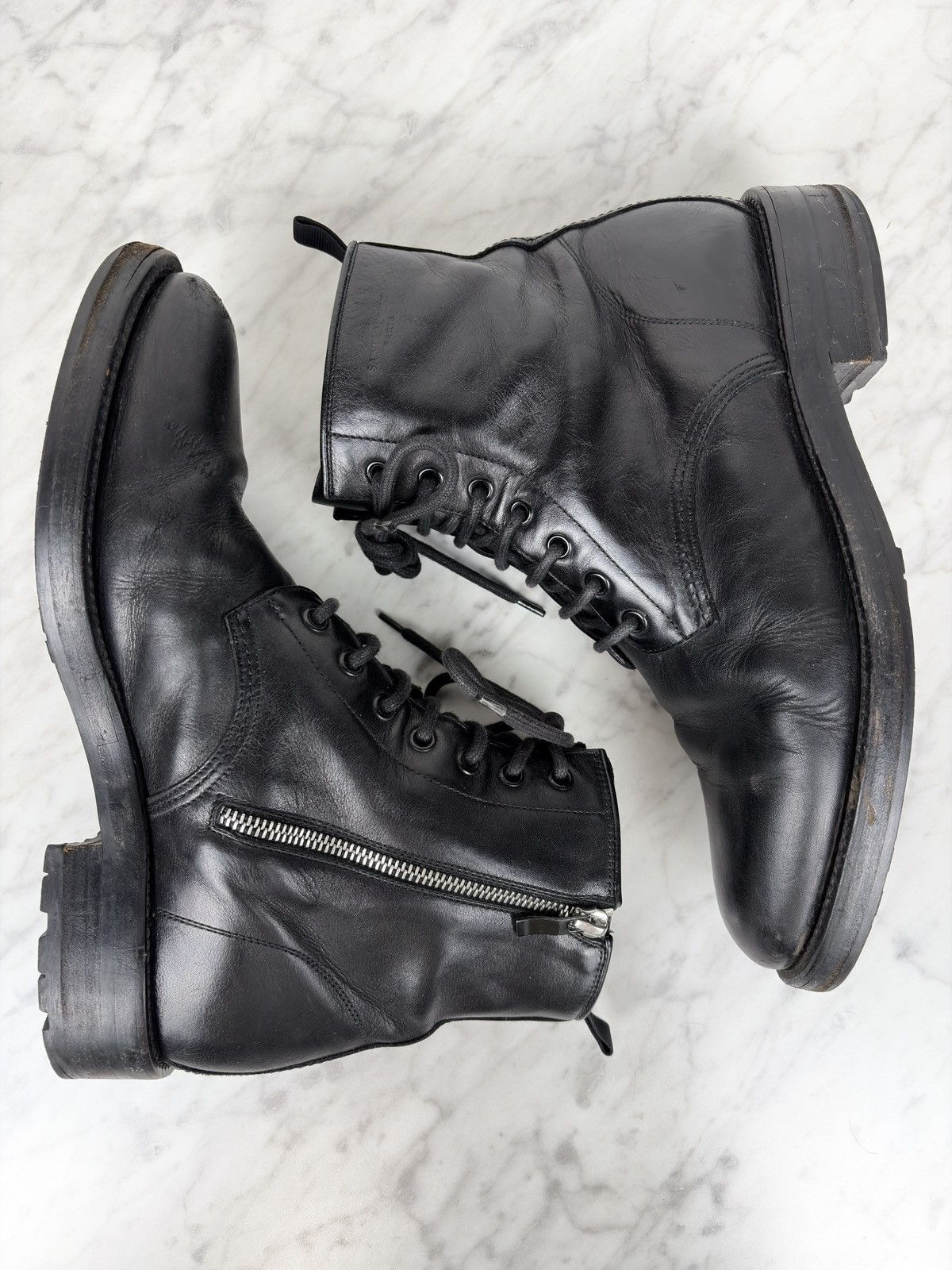 Hedi Slimane × Saint Laurent Paris FW15 Saint Laurent Paris Hedi Zipper Ranger Combat Boots Size US 8 / EU 41 - 5 Thumbnail