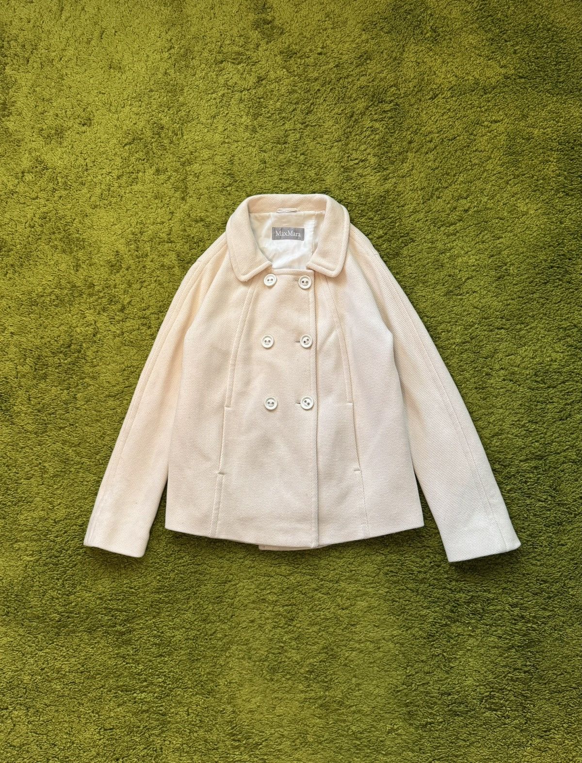 Designer × Max Mara × Weekend Max Mara Max Mara beige wool coat jacket Size M / US 6-8 / IT 42-44 - 1 Thumbnail