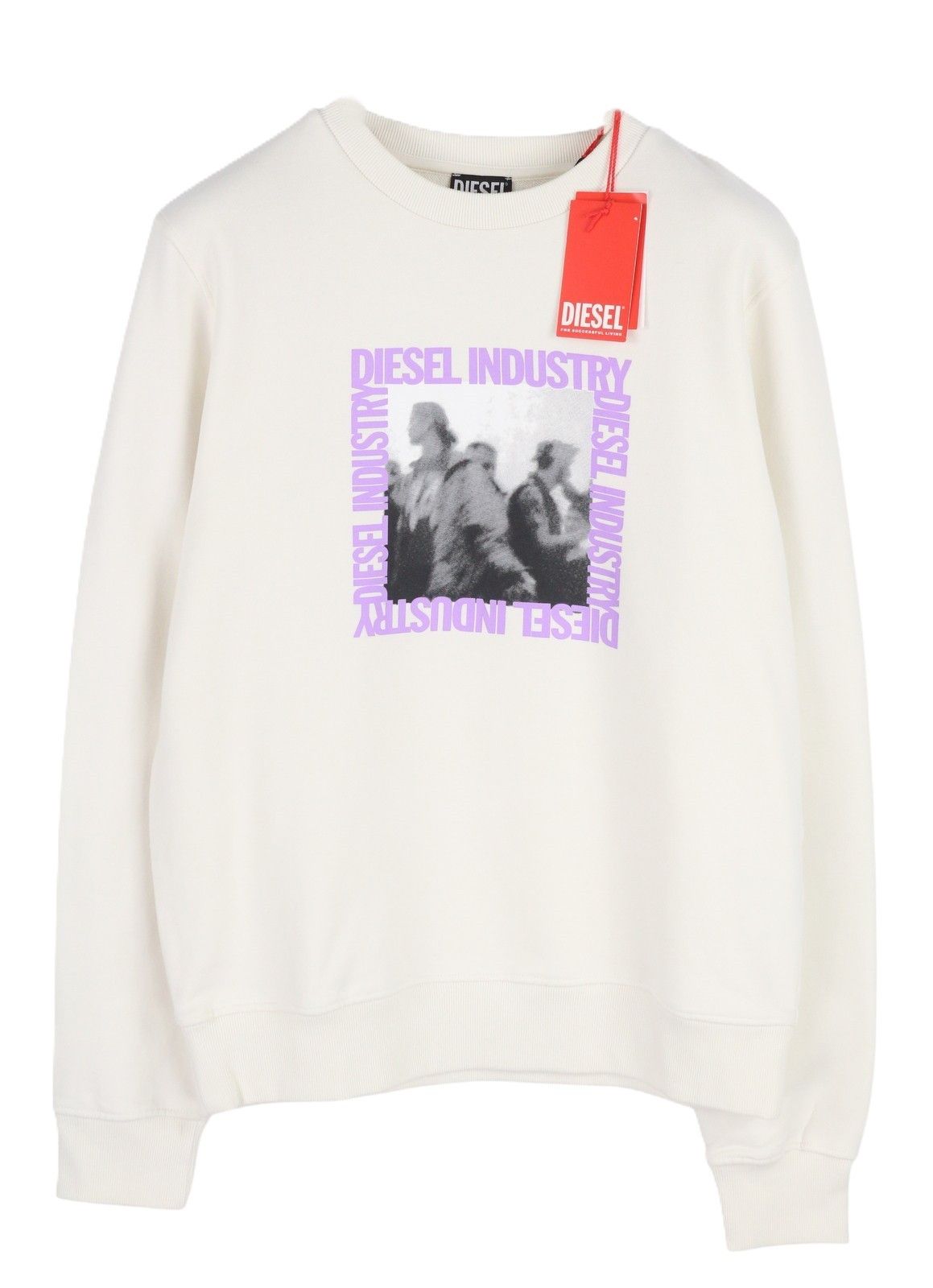 Diesel S-GINN-HS3 M White Front Logo Sweatshirt 41023 Size US M / EU 48-50 / 2 - 1 Thumbnail