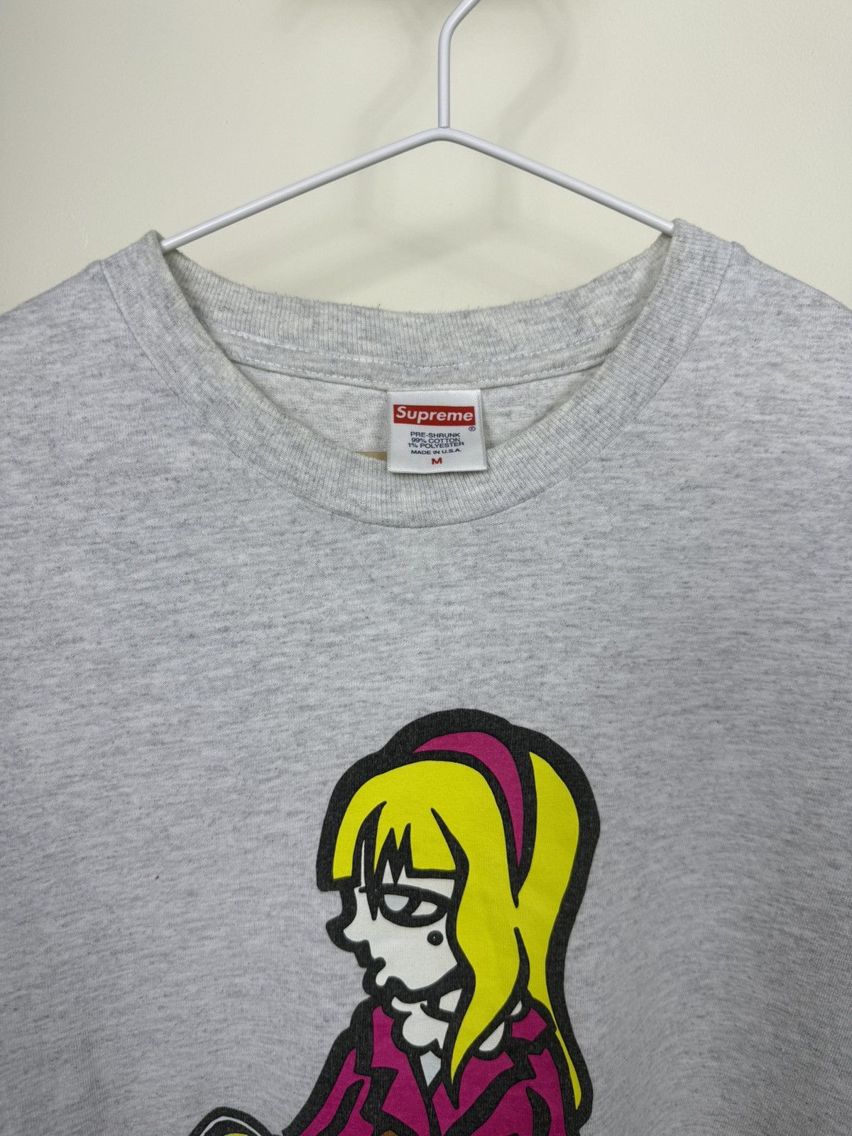 Supreme Supreme Girl Graphic Tee Heather Grey — Size M — Made in USA Size US M / EU 48-50 / 2 - 6 Thumbnail