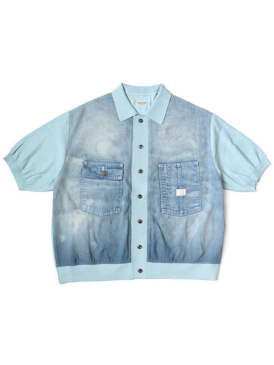 Kapital Kapital Knit × 8oz denim coverall polo shirt Size US L / EU 52-54 / 3 - 1 Thumbnail