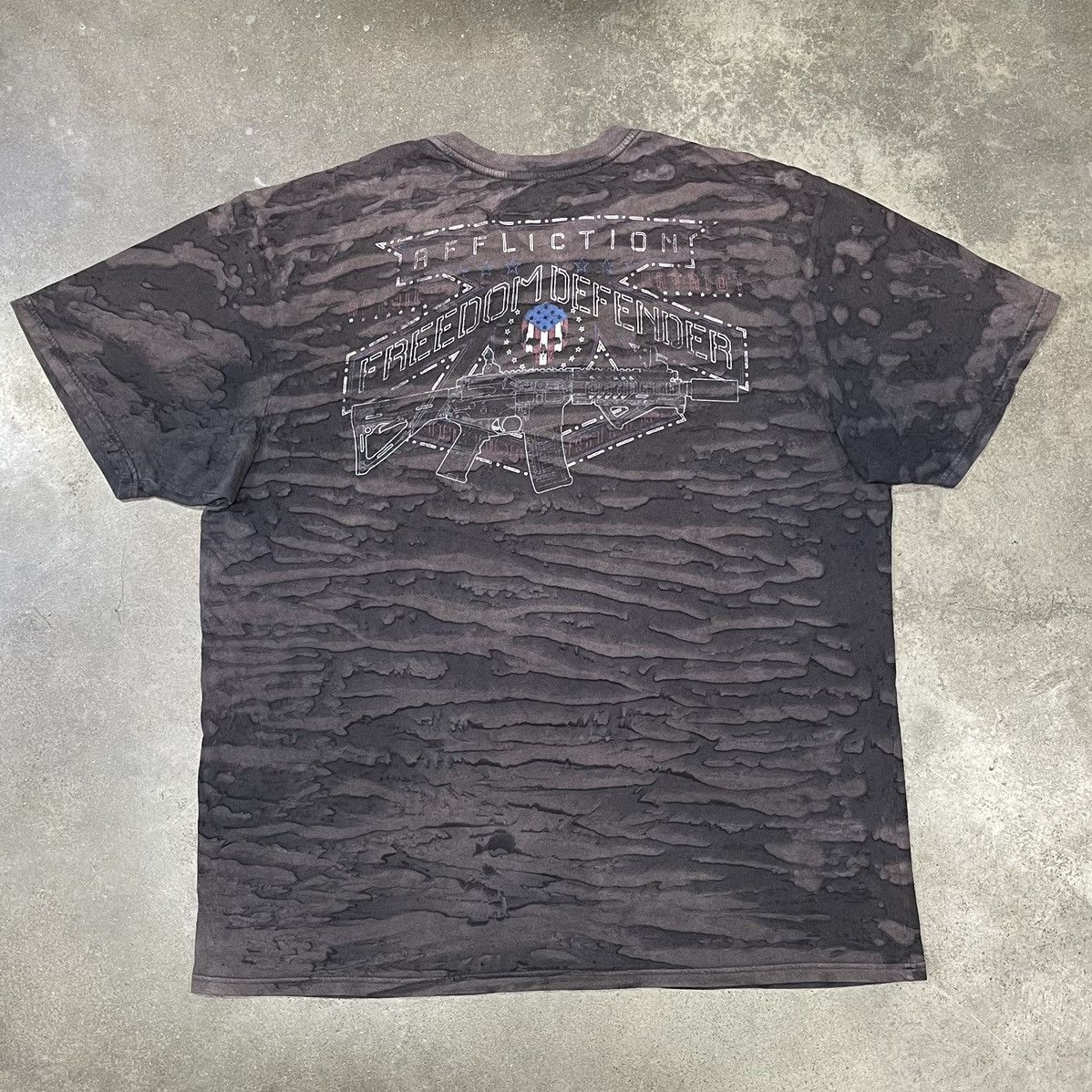 Vintage Affliction Freedom Defender Grunge Skull Goth Graphic Shirt Size US XXL / EU 58 / 5 - 3 Thumbnail