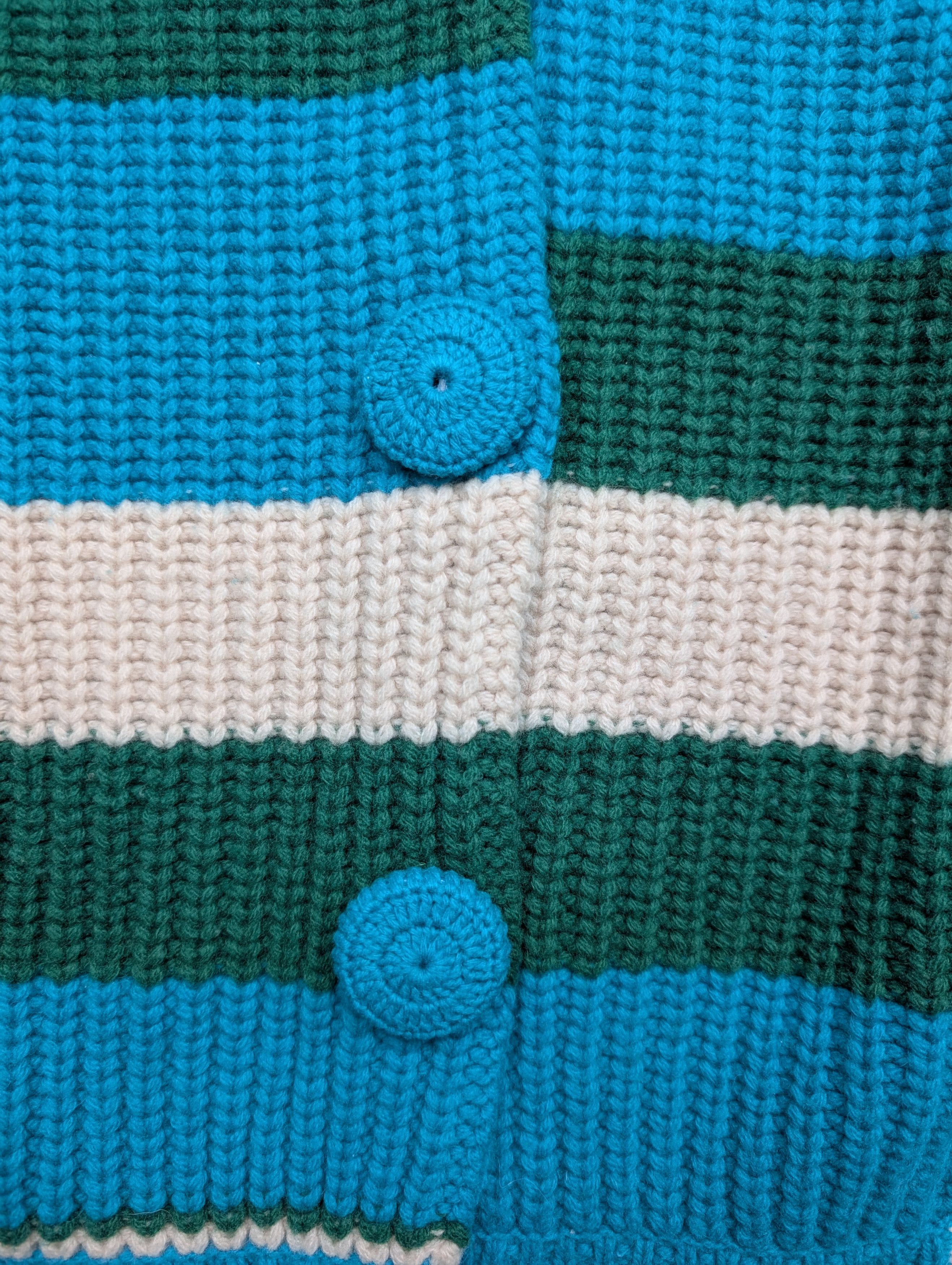 Marc Jacobs Multicolor Chunky Knitted Wool Cardigan Size XS / US 0-2 / IT 36-38 - 3 Thumbnail