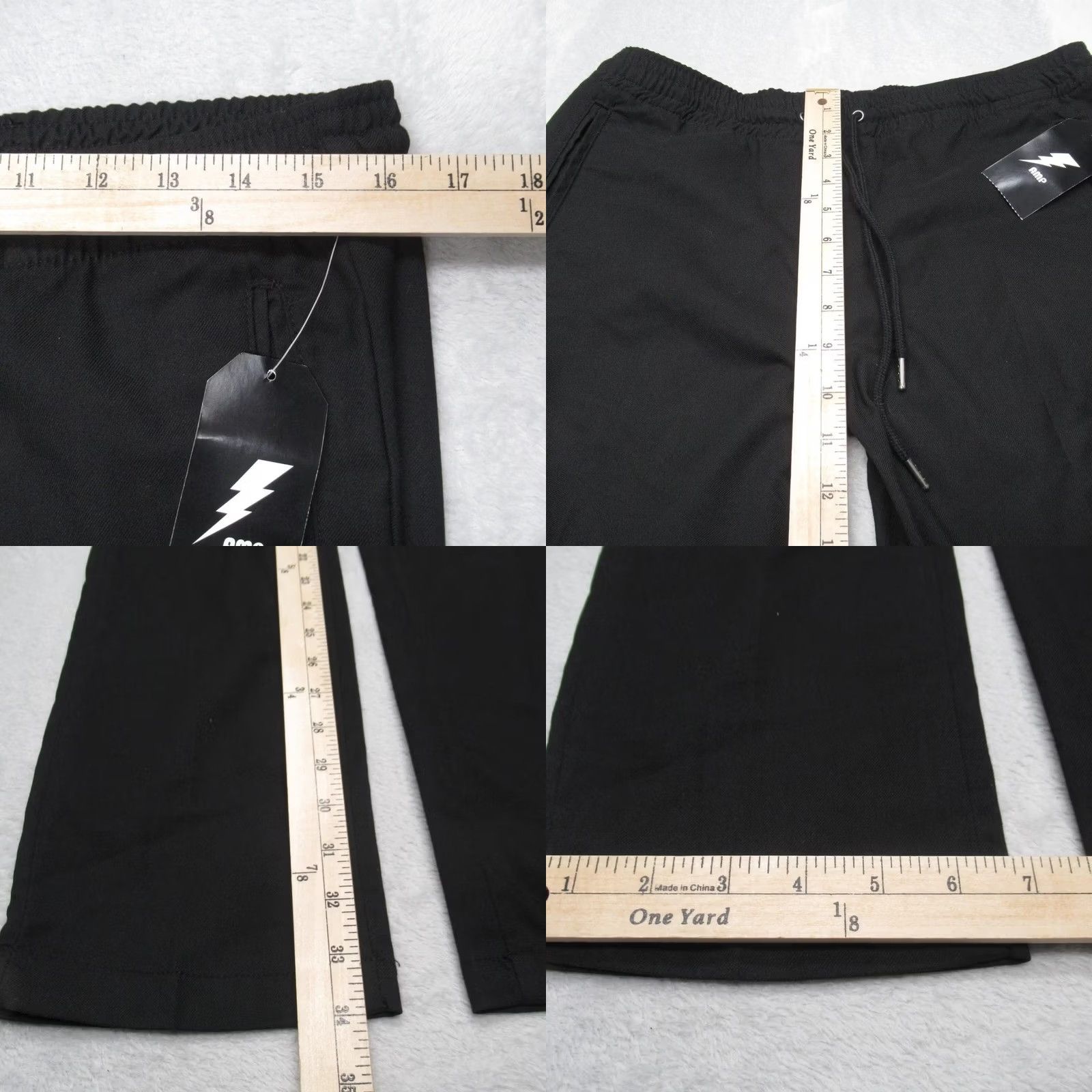 Vintage AMP Drawstring Pants Men 32x34 Black Jogger Track Pants Casual Activewear Mens Size US 31 - 8 Thumbnail