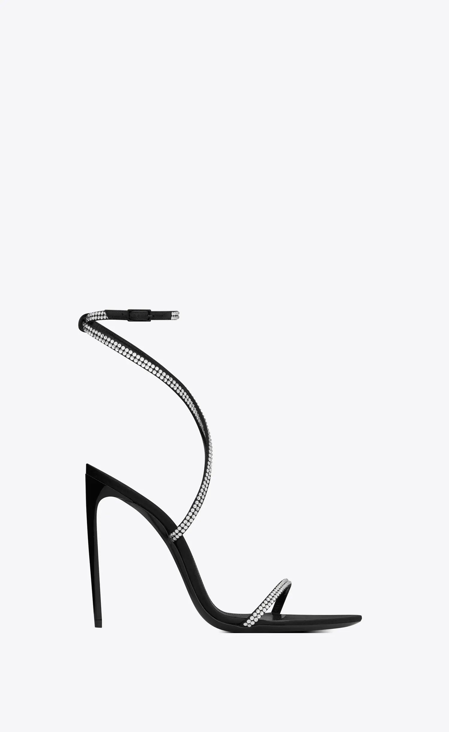 Saint Laurent Paris o1b1hav110225 717619 Georgia Sandals Crepe Satin Rhinestones Size US 7.5 / IT 37.5 - 1 Thumbnail