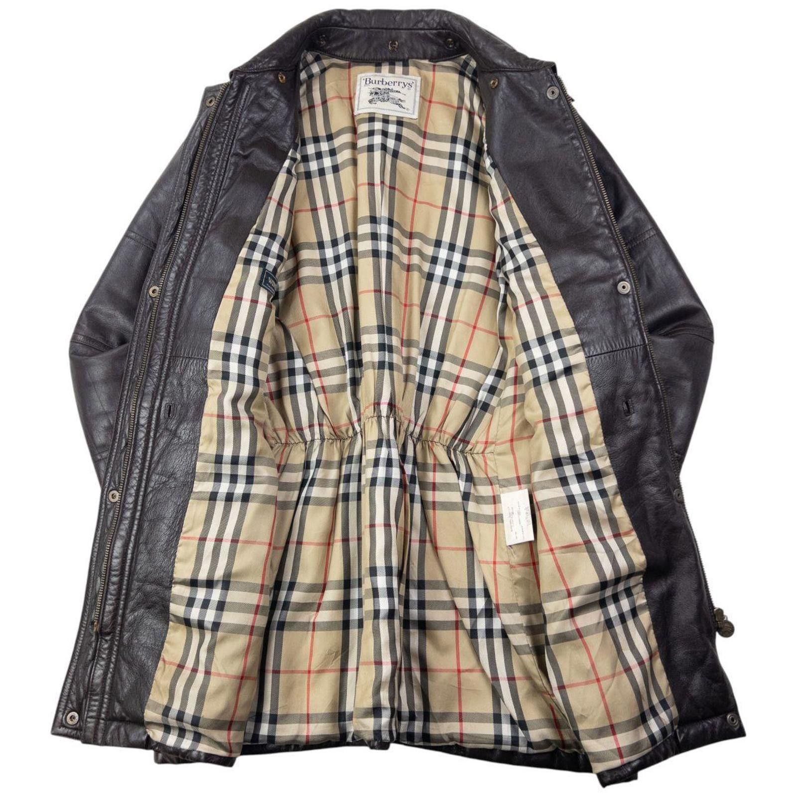 Burberry Vintage 80s Burberry Nova Check Lined Leather Jacket Size XL Size US XL / EU 56 / 4 - 2 Thumbnail
