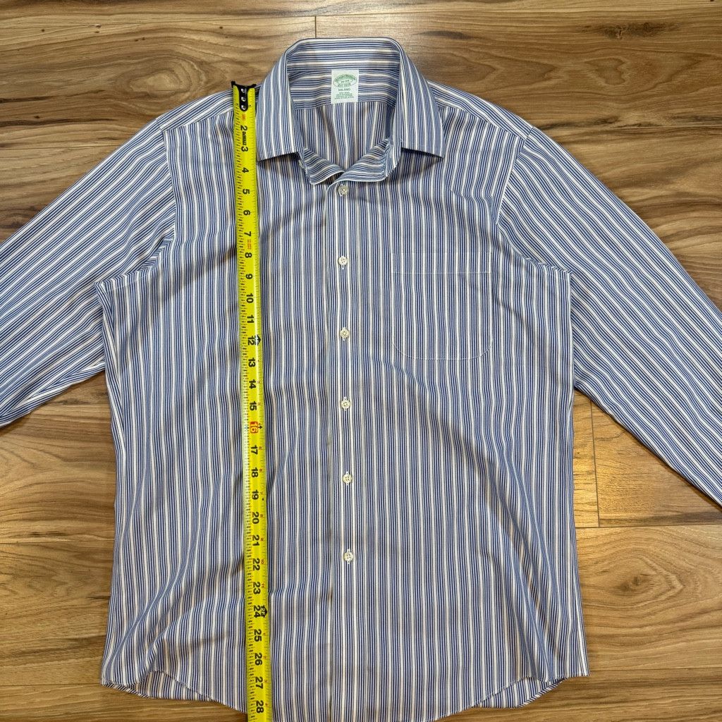 Brooks Brothers Brooks Brothers Men’s Milano Shirt 16/34 Blue Stripe Size 34S - 5 Thumbnail
