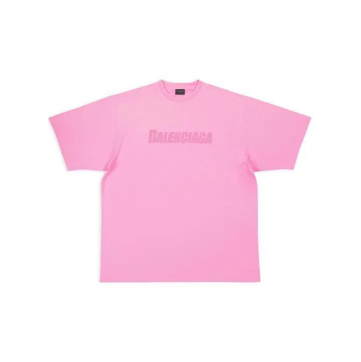 Balenciaga FW22 Distressed Logo Round Neck Tee