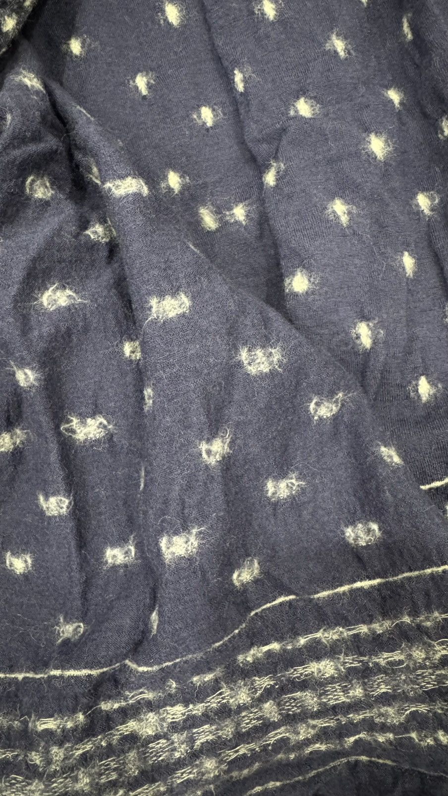 Kapital Kapital Fulling Wool Scarf Navy Blue Size ONE SIZE - 10 Thumbnail