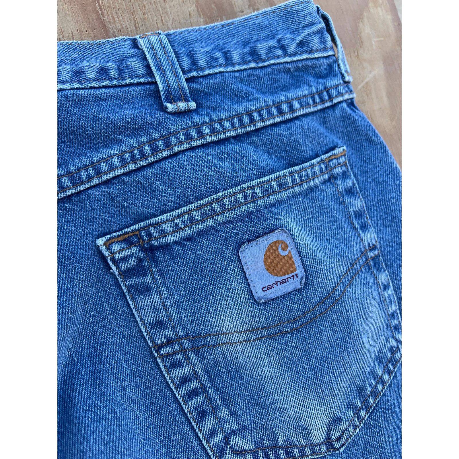 Carhartt Carhartt Jeans Mens 36x32 Blue Denim Work Pants relaxed Size US 34 / EU 50 - 5 Thumbnail