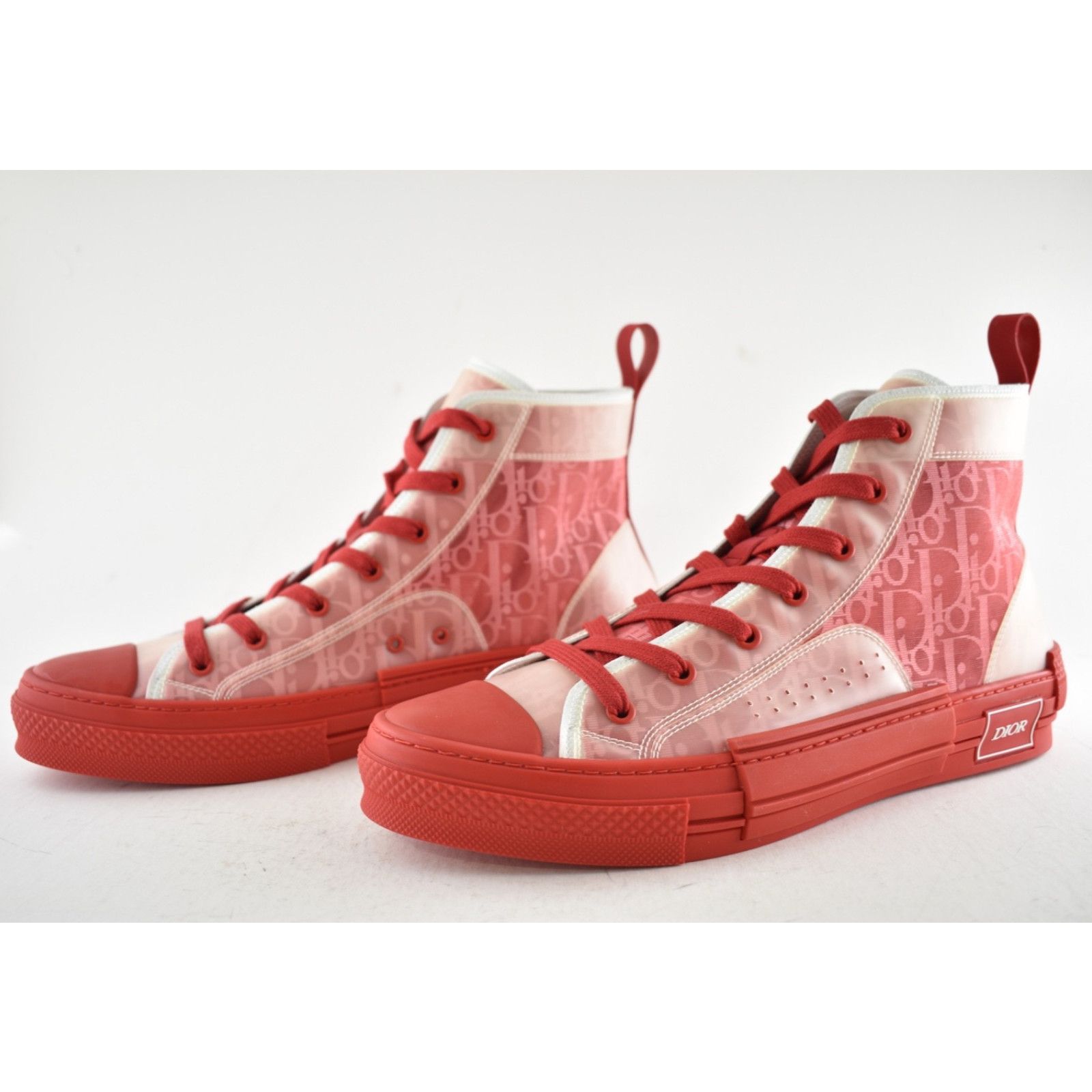 Dior Dior Mens B23 Red Oblique Transparent High Top Sneaker 44 11 Size US 11 / EU 44 - 9 Thumbnail