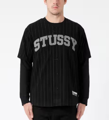 Stussy Rare🥷 Stussy Baseball Wool Shirt Size US L / EU 52-54 / 3 - 21 Thumbnail