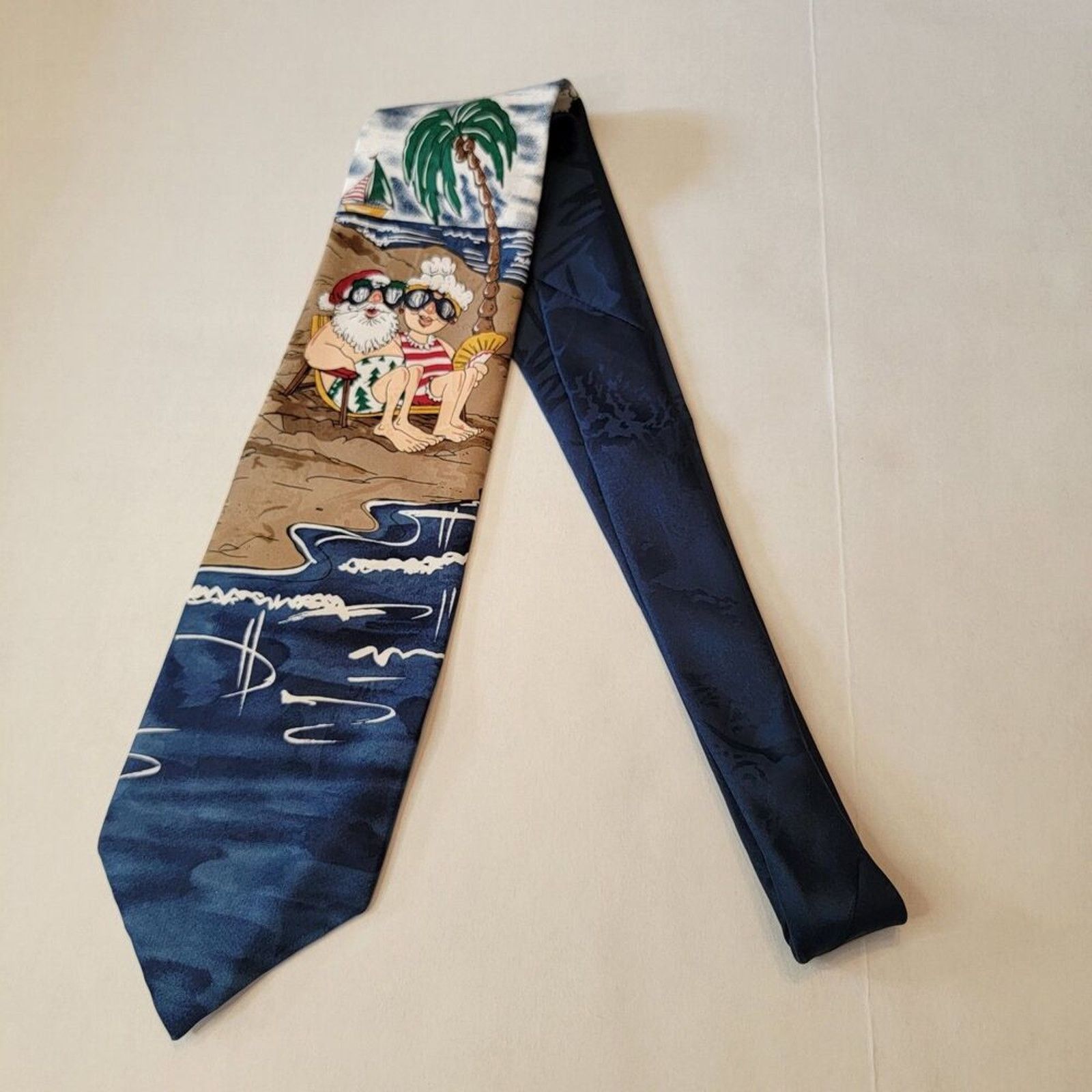 Other Ho Ho Ho Christmas Tie- Santa & Mrs. Claus at the Beach Size ONE SIZE - 2 Thumbnail